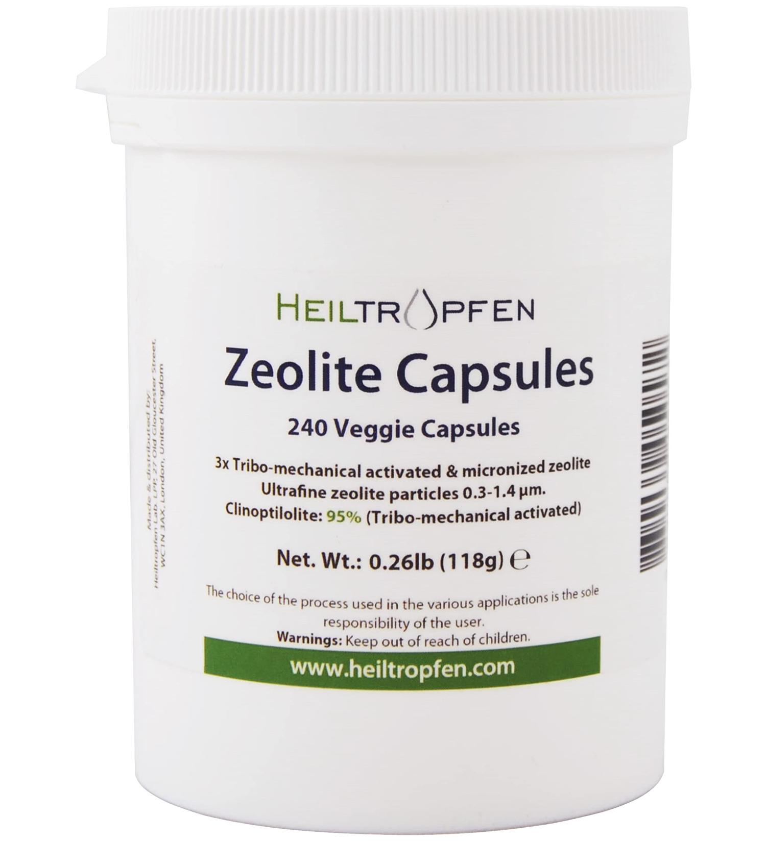 Zeolite 240 Capsules | Clinoptilolite 95% | 3X Activated | Natural Mineral Dust Less-Than 2 m | Heiltropfen