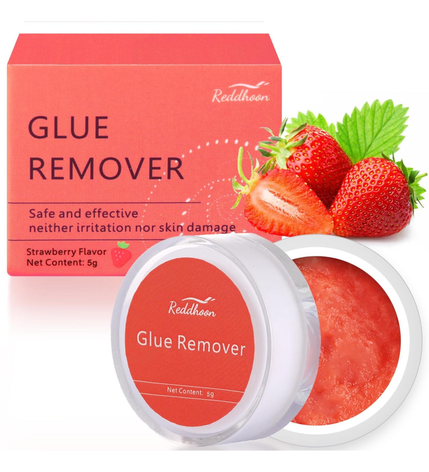 Eyelash Extension Remover Cream Lash Remover for Lash Extensions Fast Dissolution Low Irritation Lash Extension Remover Cream for Salon 5g (Strawberry)
