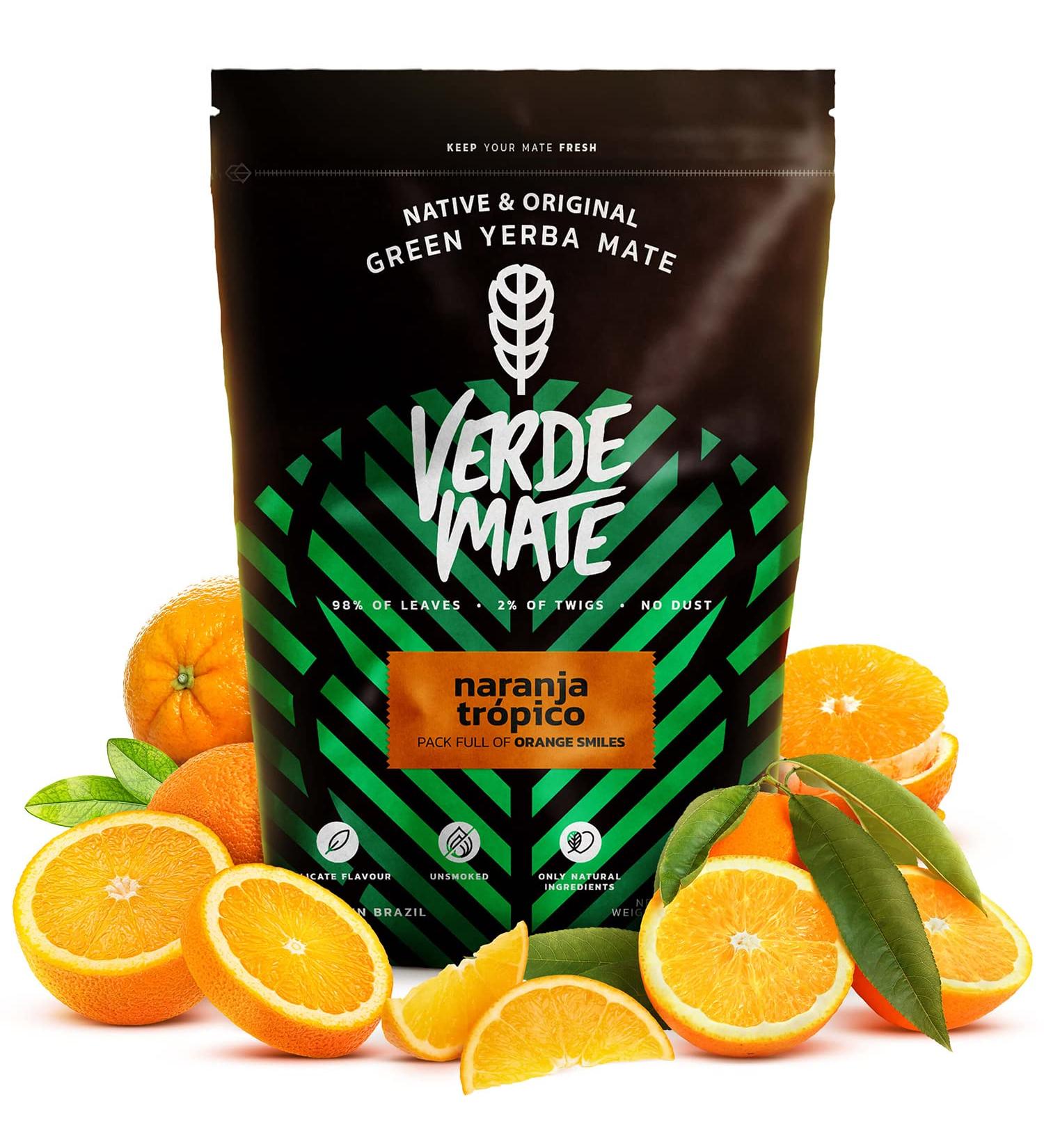 Verde Mate Naranja Tropico Tea 500g | Yerba Mate Tea from Brazil | Flavored yerba mate | Stimulating yerba mate tea | Unsmoked | Vegan | Gluten free - Buy Online on SooperMarket.com