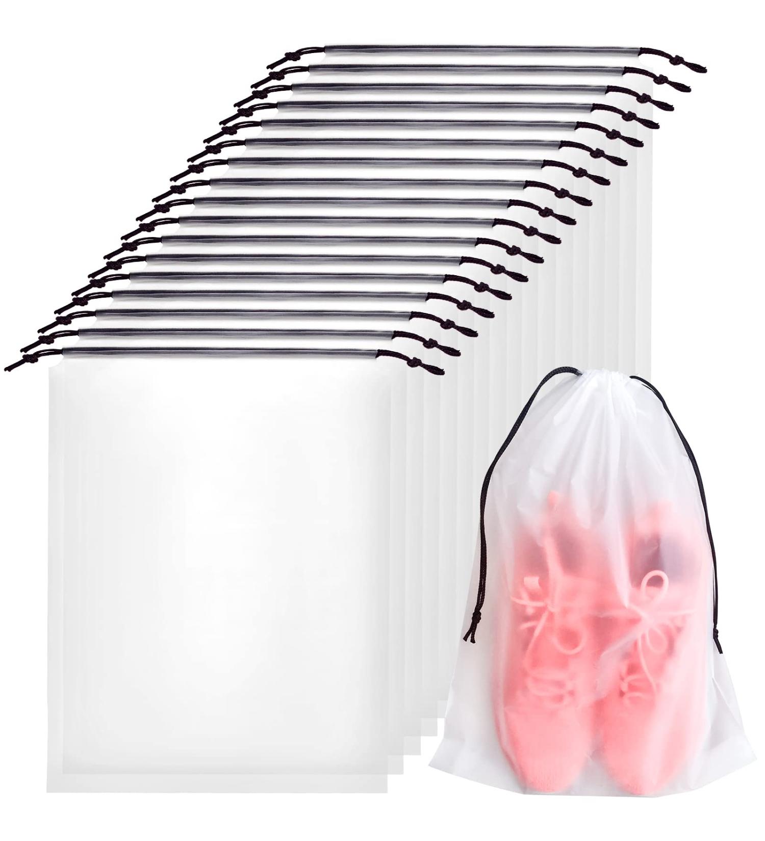 50 Pcs Translucent Travel Shoe Bags - Large Clear Shoe Storage Organizers for Men and Women - Buy Online on SooperMarket.com