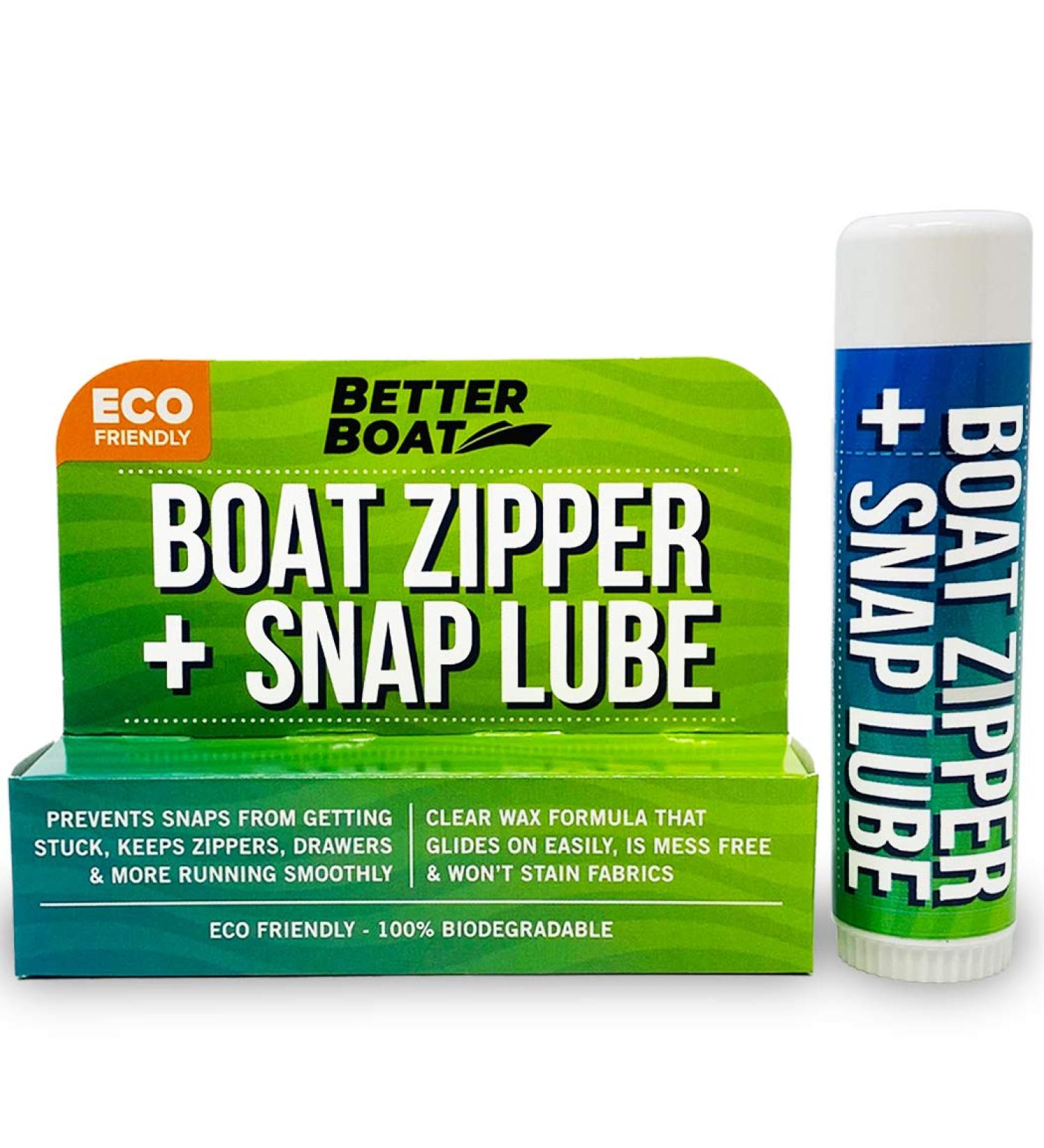 Marine Grade Zipper Wax & Lube Stick - Easy Boat Canvas & Metal Zipper Lubricant for Jackets, Coolers, Vinyl Panels, Wetsuits - No Messy Oil or Graphite - Buy Online on SooperMarket.com