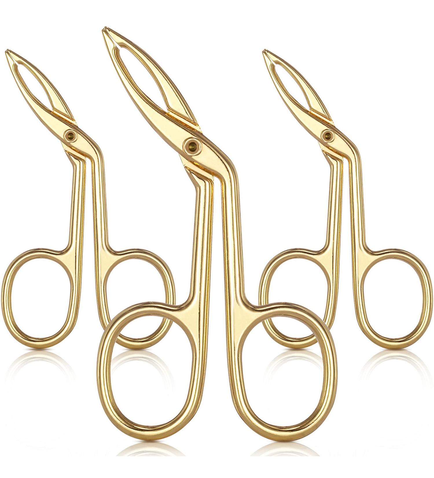 Buy Gilded Eyebrow Tweezers & Scissors - 3 Pack Straight & Pointed Hair Gripping Tool | International Shipping Available - Buy Online on SooperMarket.com