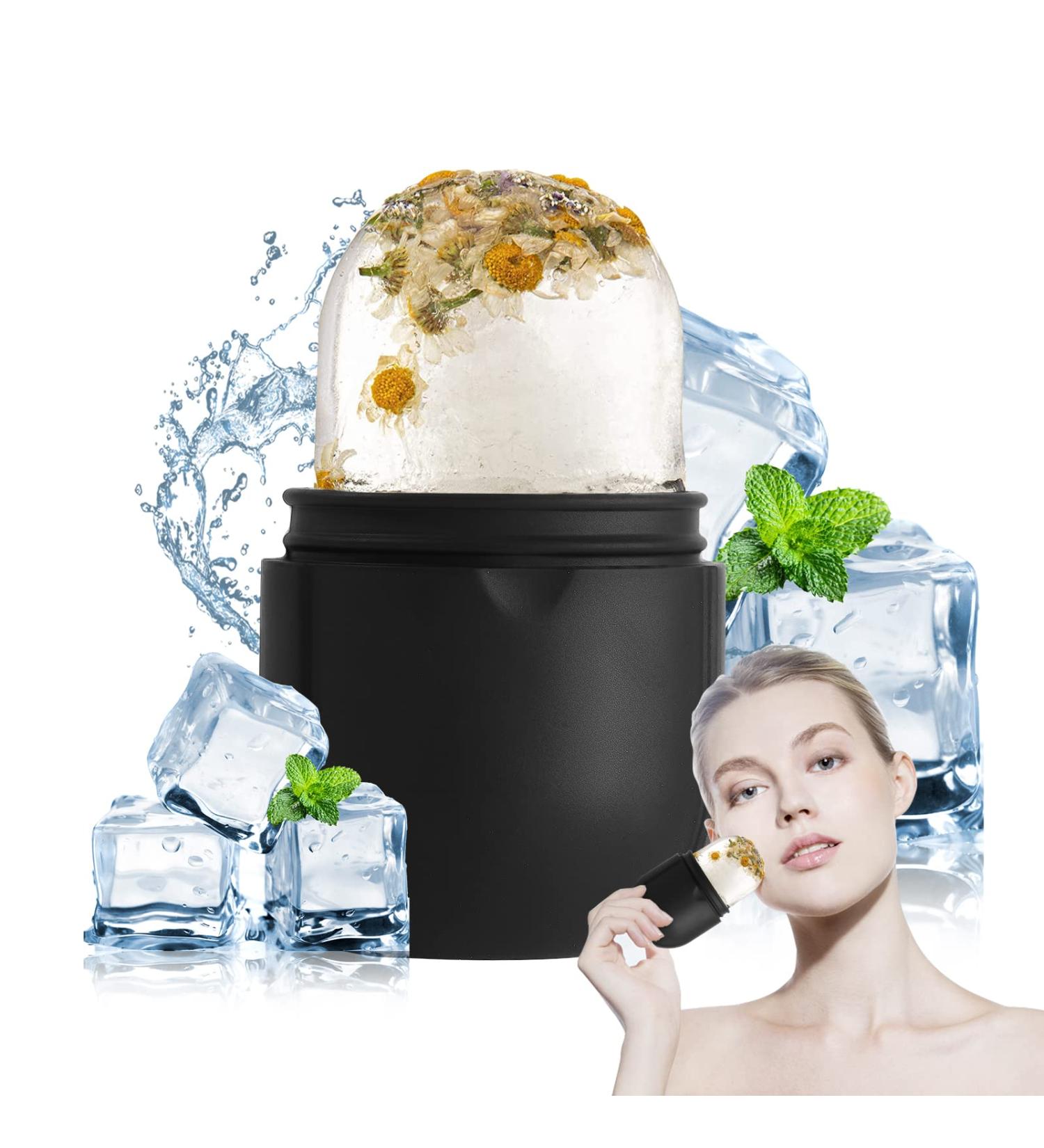 Buy Ice Roller for Face & Eye - Brighten Skin Enhance Glow Reduce Fine Lines & Acne | Skin Care Kit (Black - Buy Online on SooperMarket.com