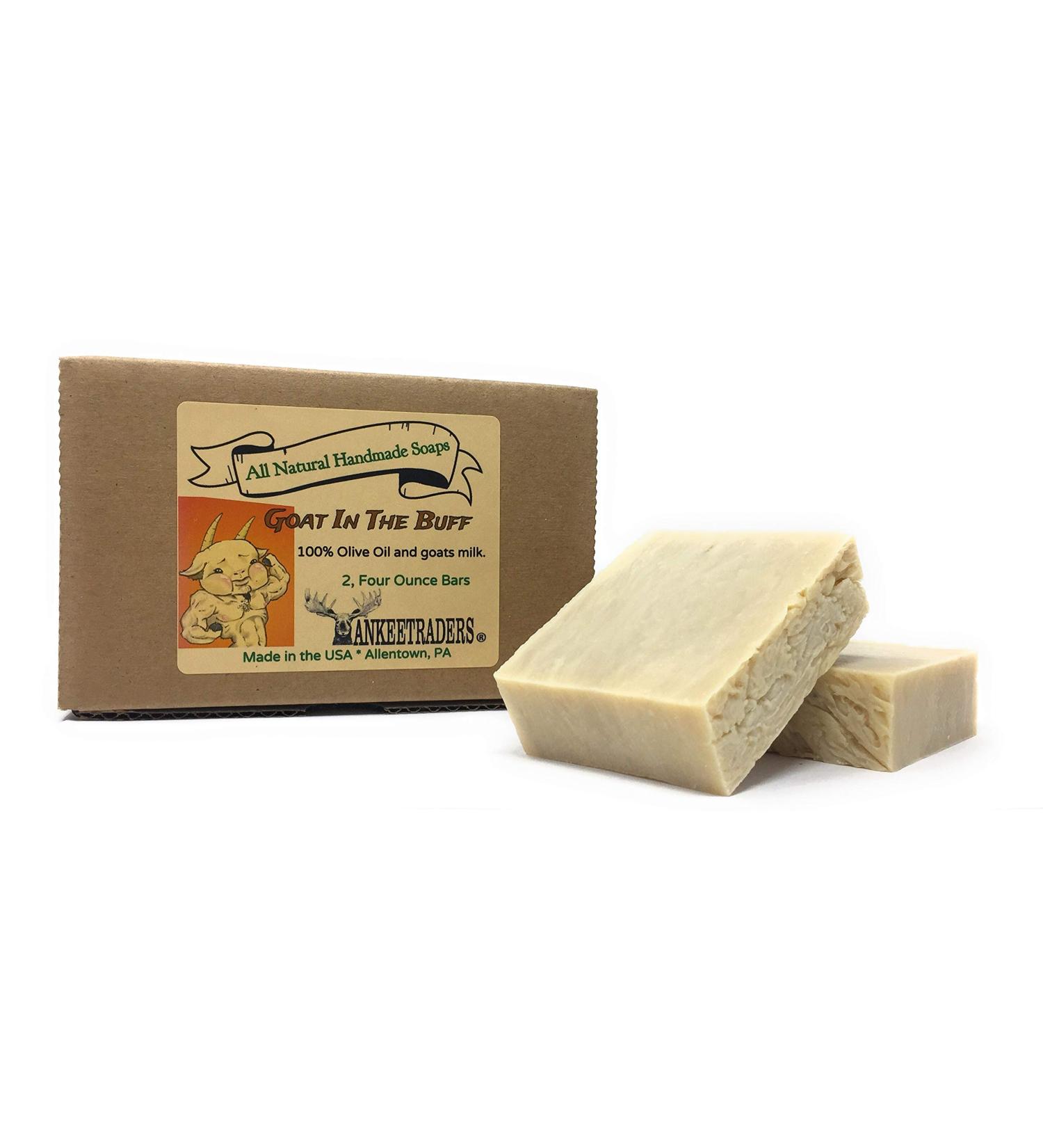 YANKEETRADERS Goat in the Buff All Natural Unscented Goats Milk Soap 2-4 Ounce Bars