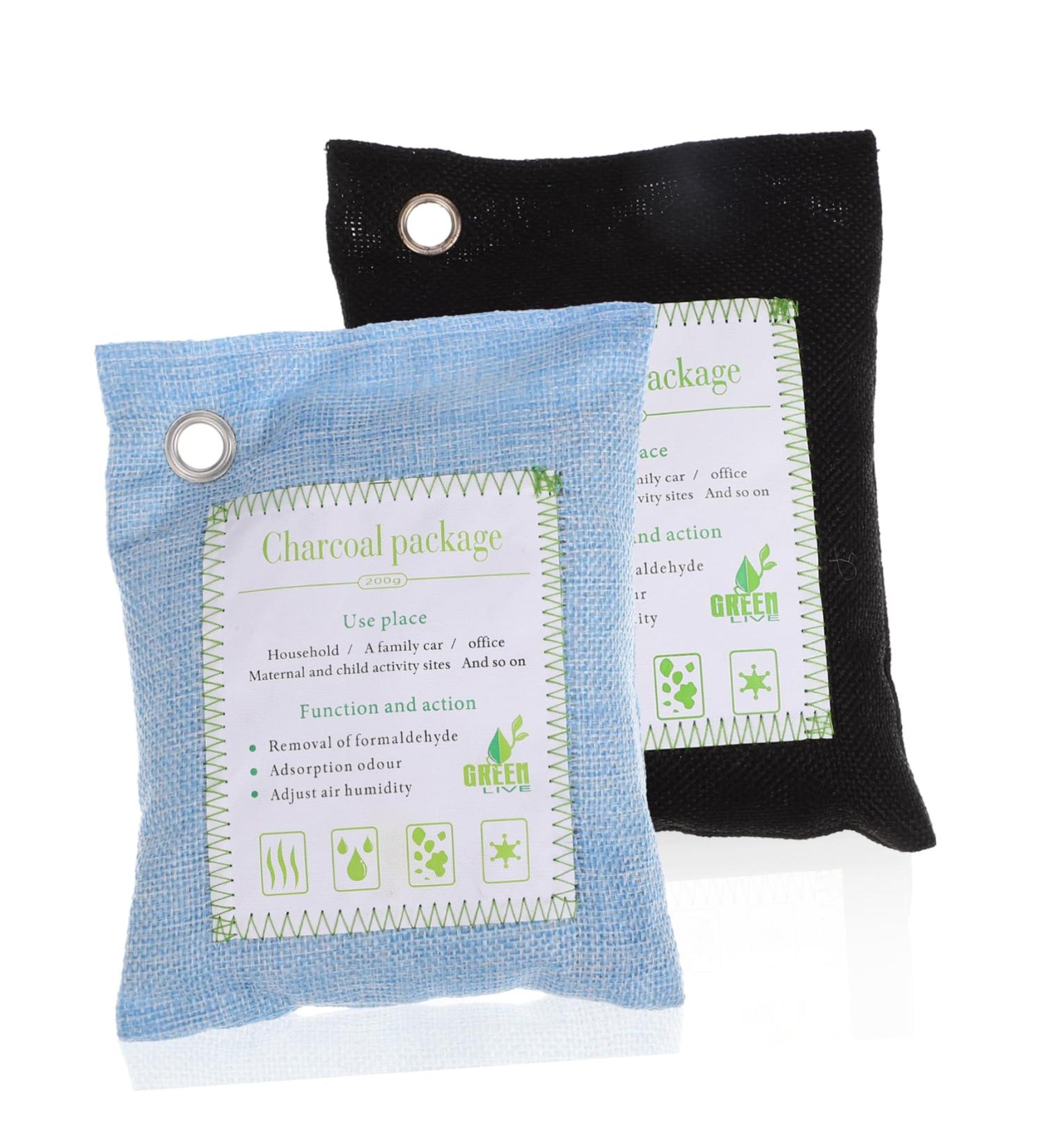 Homoyoyo Odorless Charcoal Bags - 2 Pack Activated Carbon Smell Absorbers for Cars & Home - Angry Orange Freshener - Buy Online on SooperMarket.com