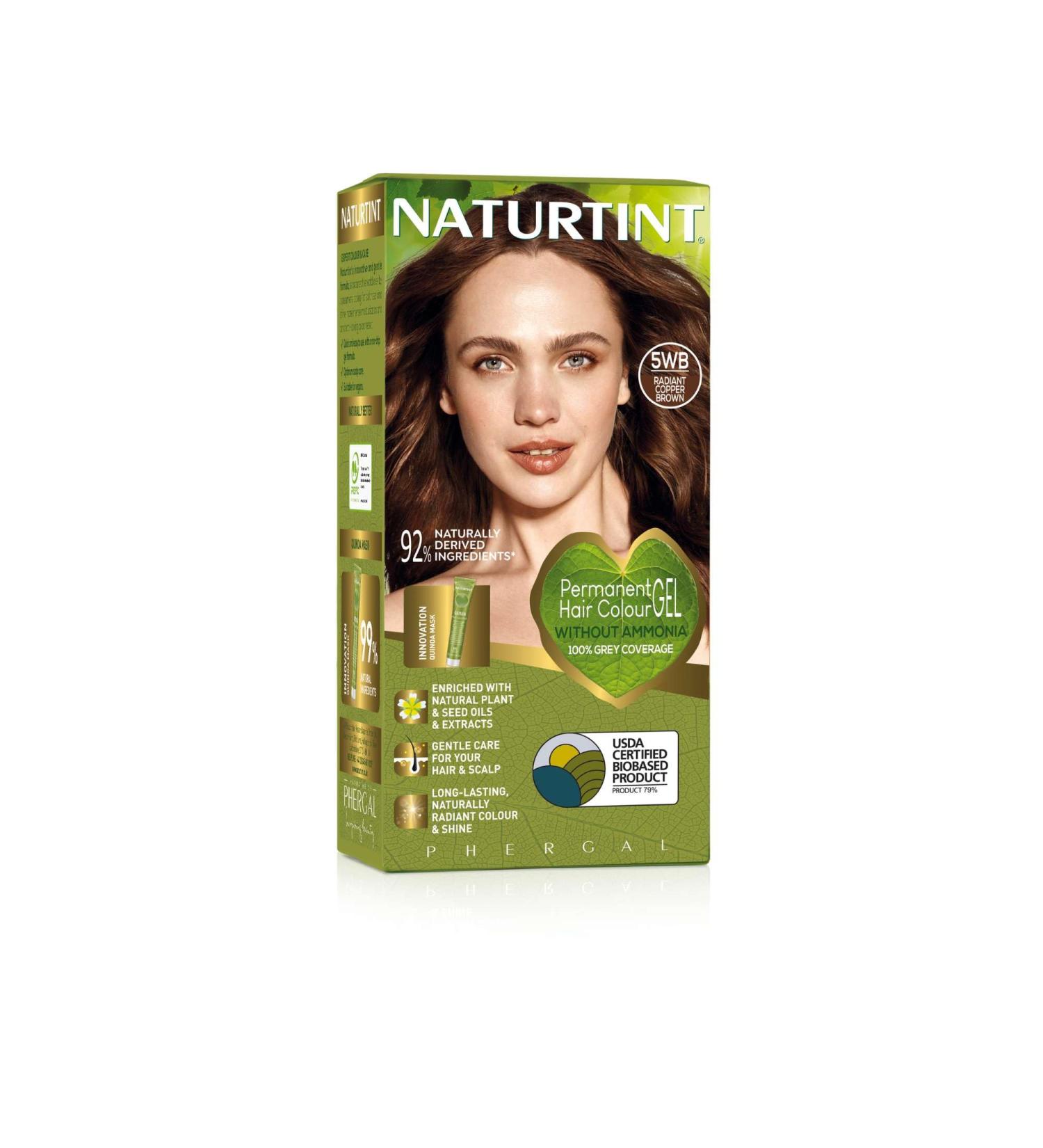 Naturtint Permanent Hair Colour Gel 5WB Radiant Copper Brown Plant Enriched Ammonia Free Long Lasting Grey Coverage and Radiant Colour Nourishment and Protection - Buy Online on SooperMarket.com