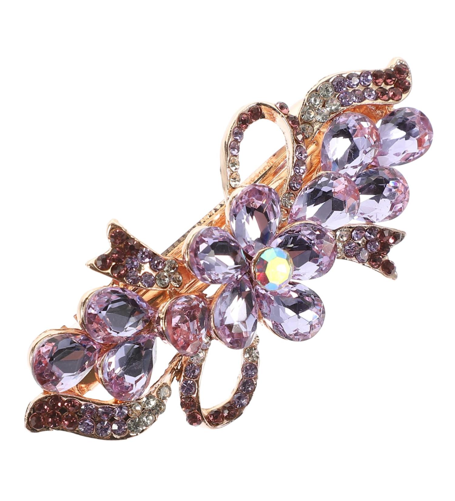 CANIGHT Rhinestone Hair Clip Hair Accessories for Women Rhinestone Barrettes for Women Hair Clips Rhinestones Hair Clip Snap Bridal Hair Accessories Aesthetic Hair Accessories Metal Purple - Buy Online on SooperMarket.com