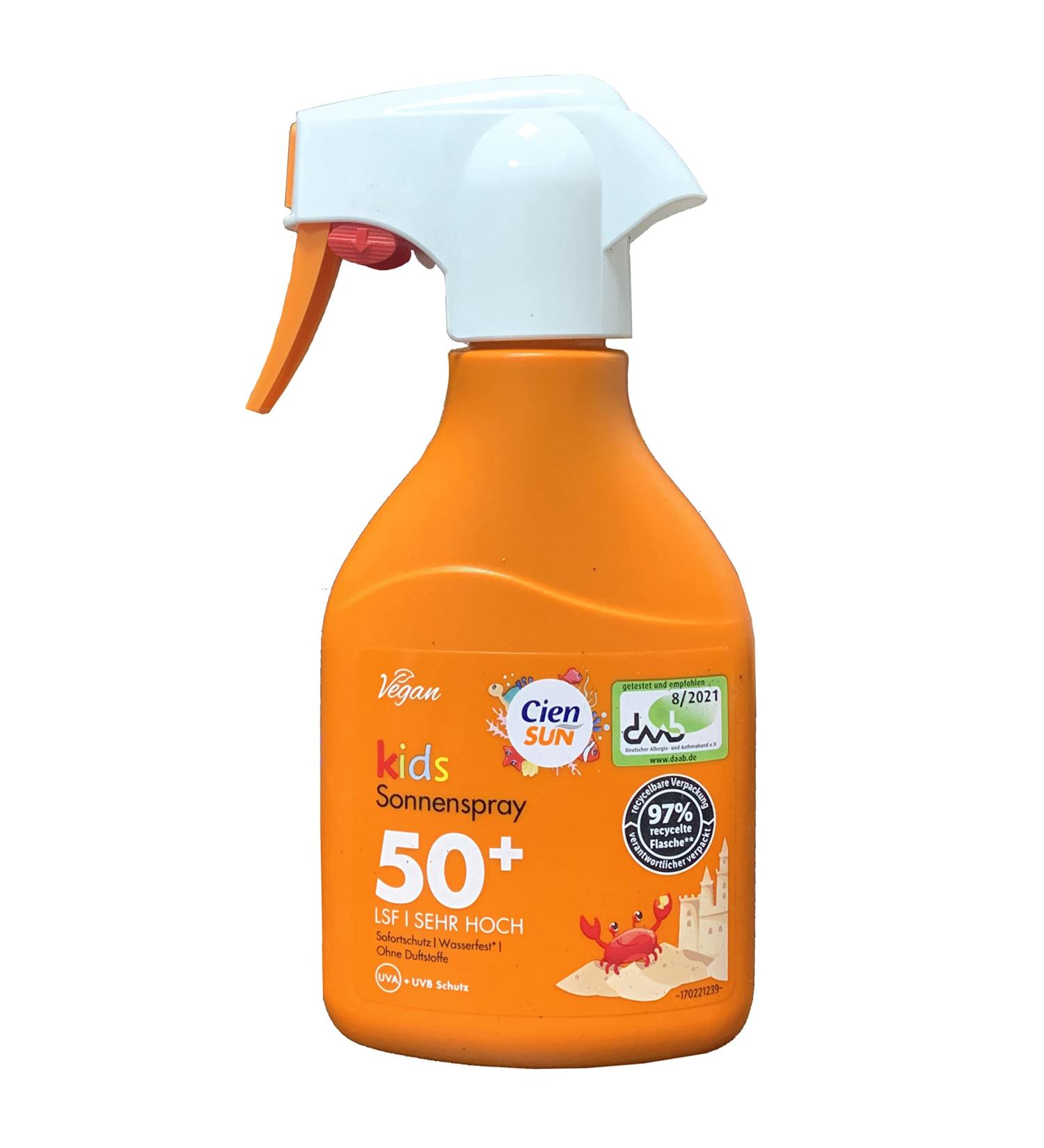 Cien Sun Sun Protection Kids Sun Spray SPF 50+ Very High Fragrance Free 250 ml