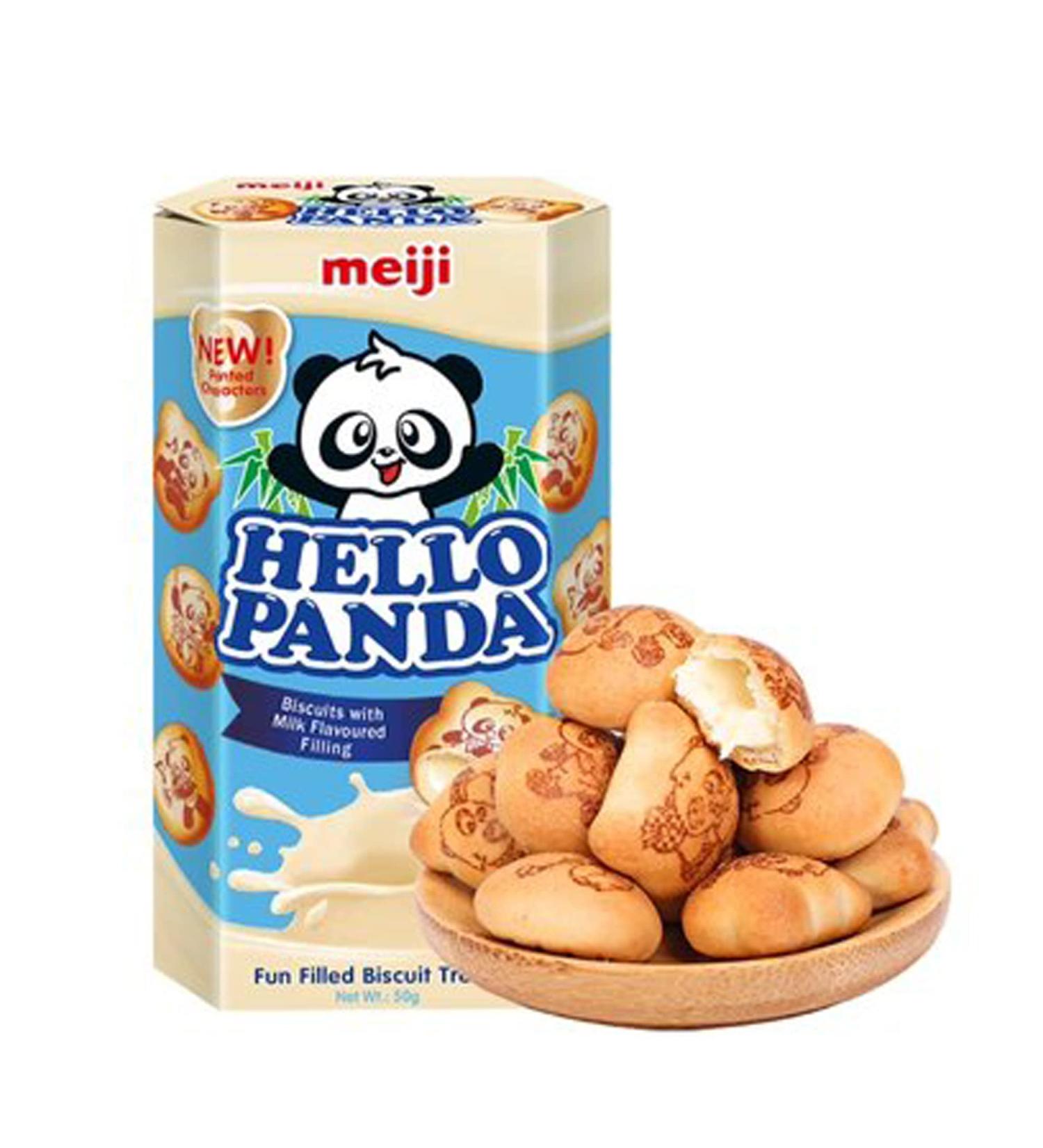 Meiji Hello Panda Milk Cream Filled Biscuits 50 g - Buy Online on SooperMarket.com