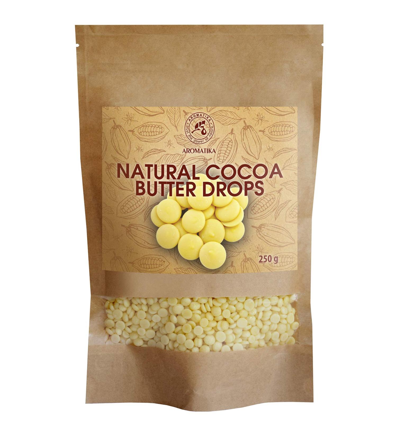 Cocoa Butter Drops 250g - Theobroma Cacao Butter - Cacao Nibs Food Grade - Superfood Rich in Antioxidants - Minerals and Vitamins - for all your Baking and DIY Beauty Recipe Needs - Buy Online on SooperMarket.com