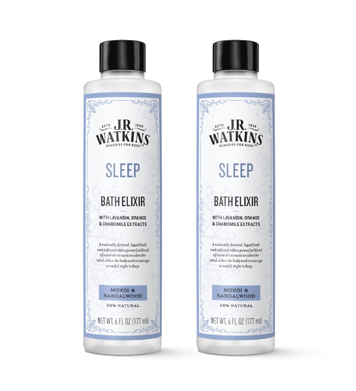 J.R. Watkins Sleep Bath Elixir Liquid Bath Soak Monoi & Sandalwood 6 oz (Pack of 2) - Buy Online on SooperMarket.com