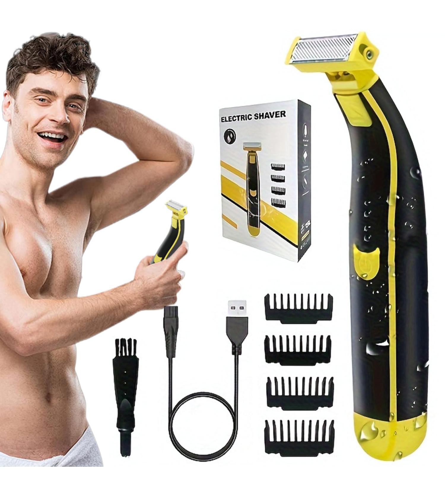 Buy Waterproof Electric Shaver for Men - Wet & Dry Facial & Body Trimmer USB Rechargeable Perfect Travel Grooming Tool - Buy Online on SooperMarket.com