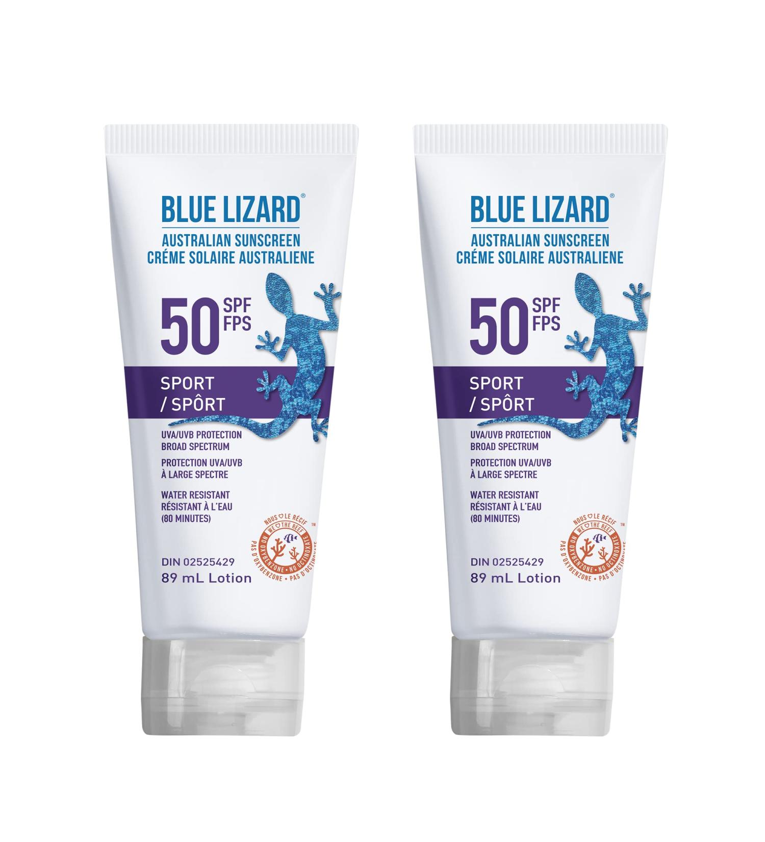 BLUE LIZARD Sport SPF 50 Twin Pack Mineral-Based Sunscreen Lotion for Athletes Paraben-Free Fragrance-Free Non-Greasy Broad Spectrum Sun Protection 89ml Tube Pack of 2 89 ml (Pack of 2) - Buy Online on SooperMarket.com