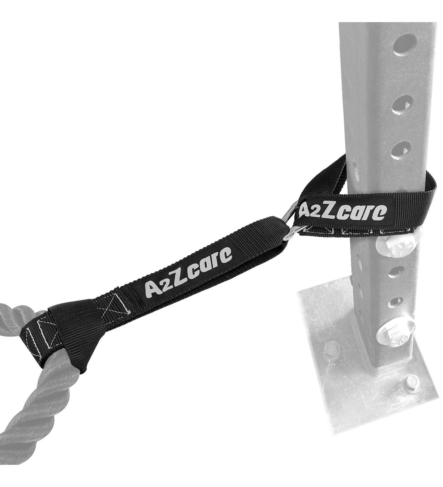A2ZCARE Battle Rope Anchor Kit with Stainless Steel Snap Hook and Reinforced Straps - Includes Exercise Guide for Easy Setup - Buy Online on SooperMarket.com