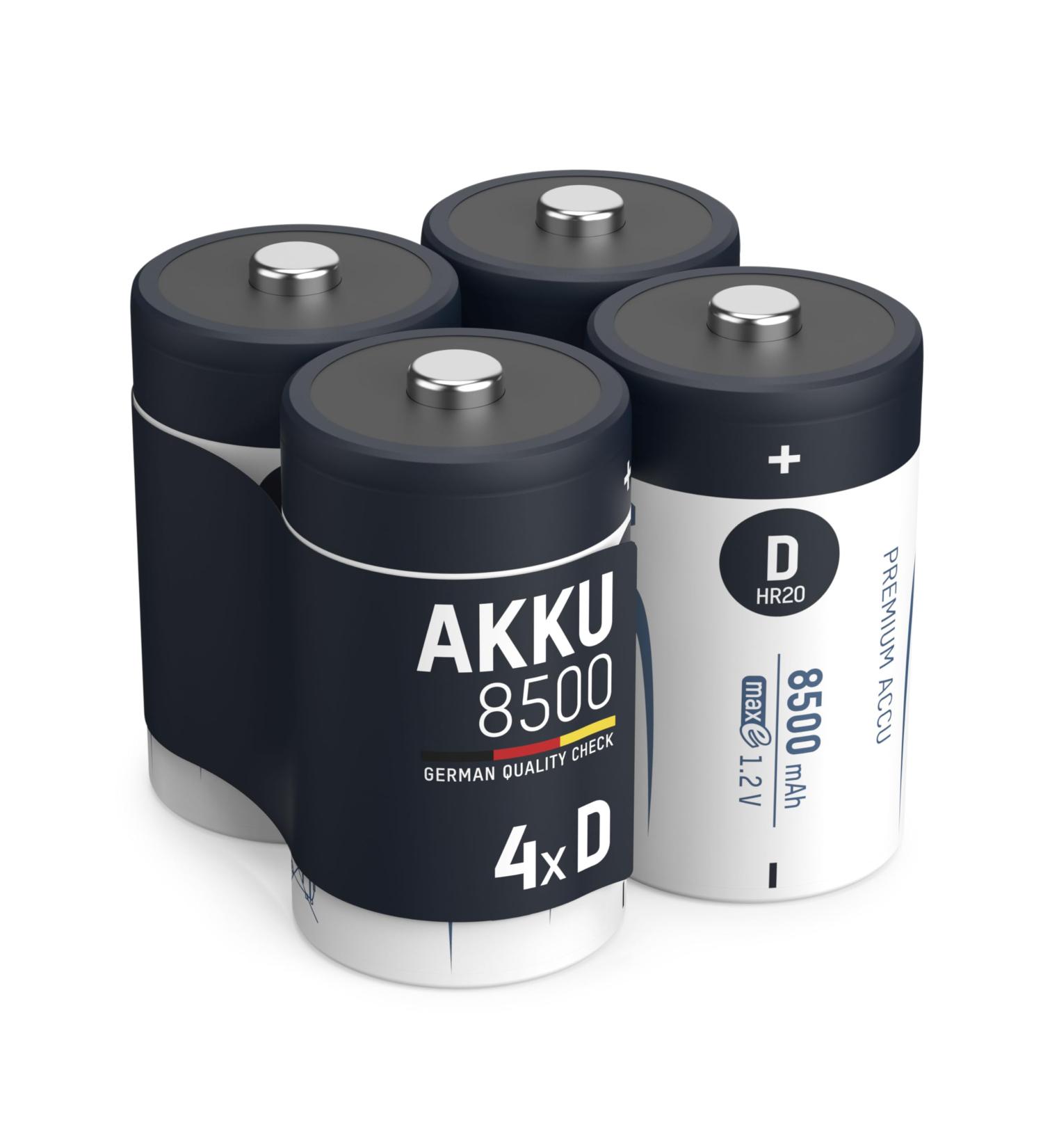 ANSMANN Rechargeable D Batteries 8500mAh - Pre-Charged NiMH Power Accu (4-Pack) | Professional Performance for Flashlights - International Shipping Available - Buy Online on SooperMarket.com