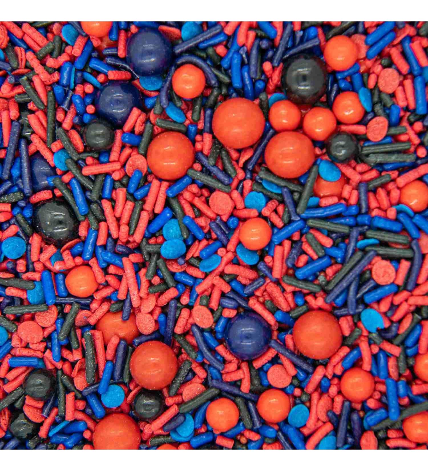 Spiderman Cake Decorating Sprinkles - Red, Blue, Black Edible Toppings for Cupcakes, Cookies & Baking - Buy Online on SooperMarket.com