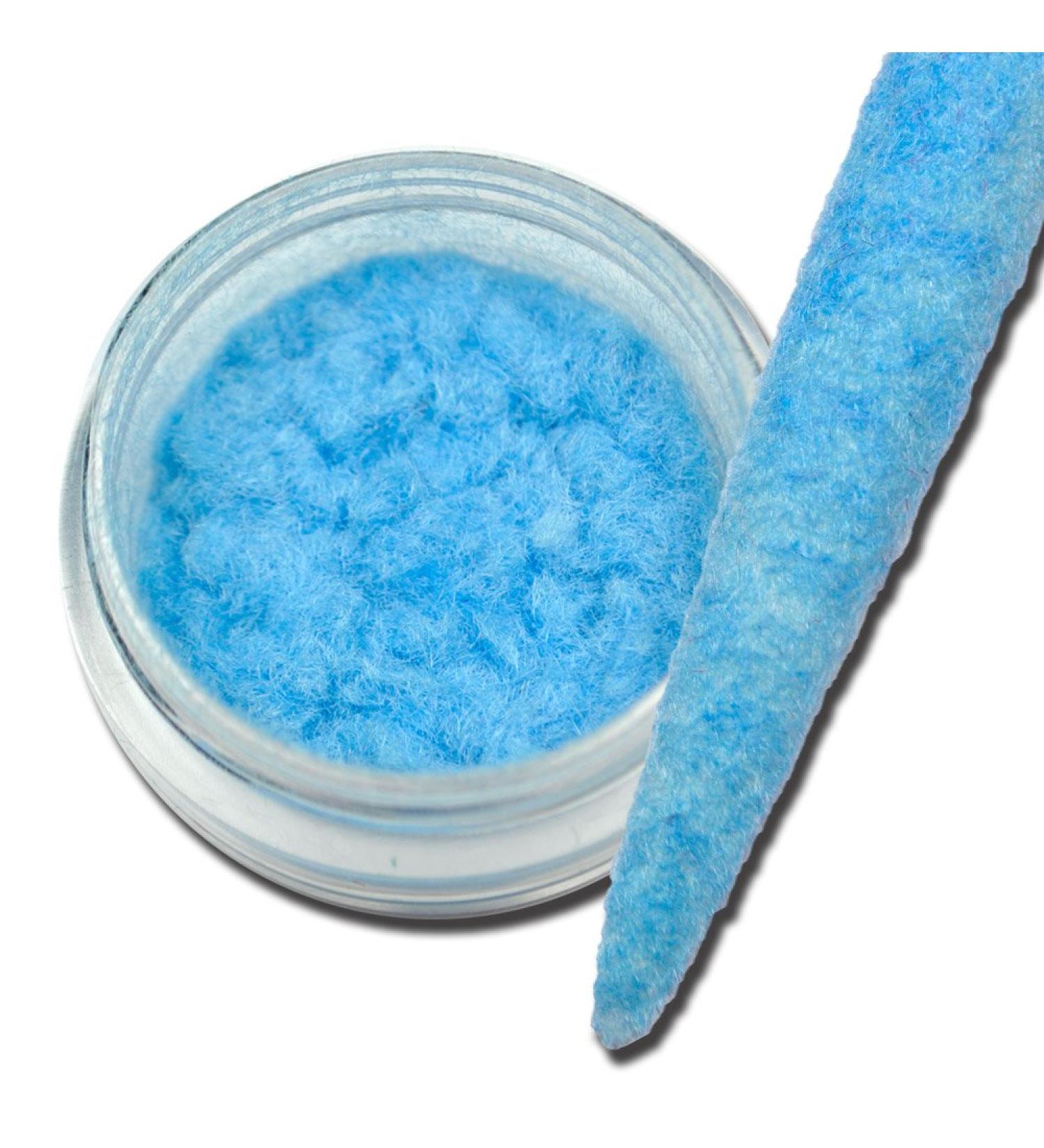 Velvet Plush Powder Pompom Look Powder Nailart Light Blue