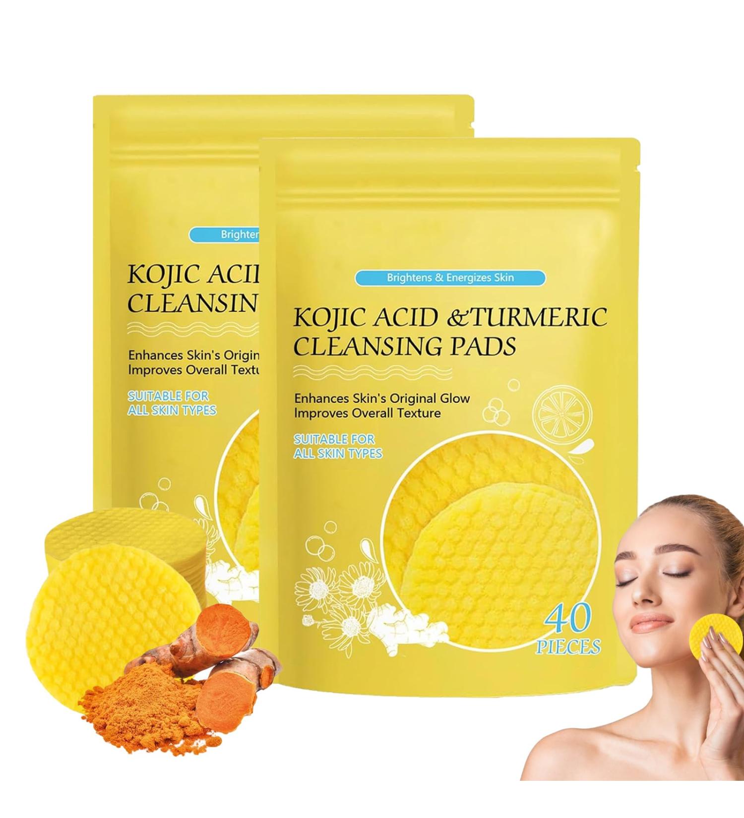wimony Kojic Acid and Turmeric Pads Kojic Acid and Turmeric Cleansing Pads Turmeric Kojic Acid Cleansing Pads Turmeric and Kojic Acid Cleansing Pads Helps Balance Skin Oil and Water(80 Pads) - Buy Online on SooperMarket.com