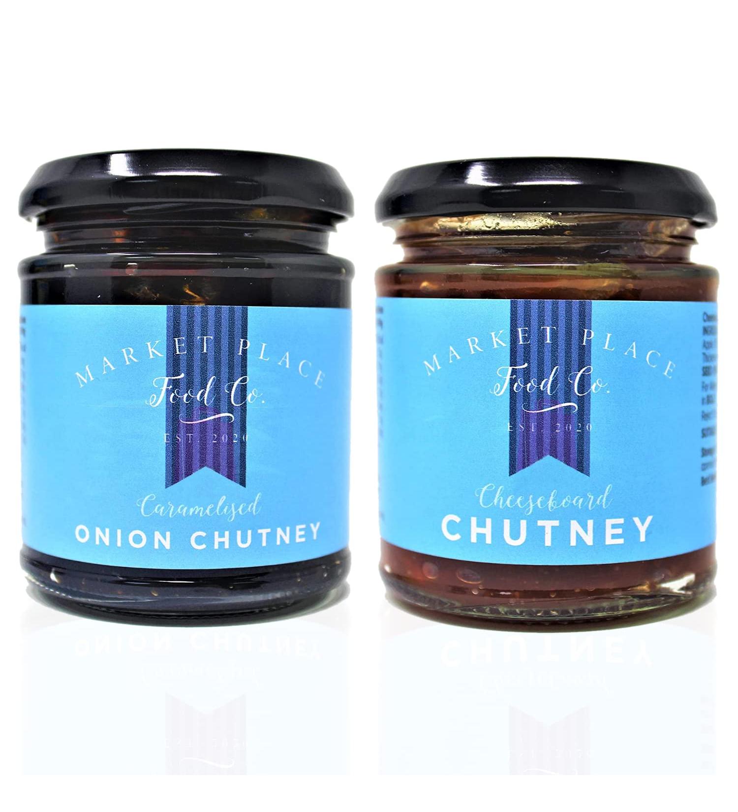 Chutneys Gift Set - Market Place Food Co. Cheeseboard and Caramelised Onion Chutney - Savoury Vegan Food Gifts for Men and Women - Buy Online on SooperMarket.com