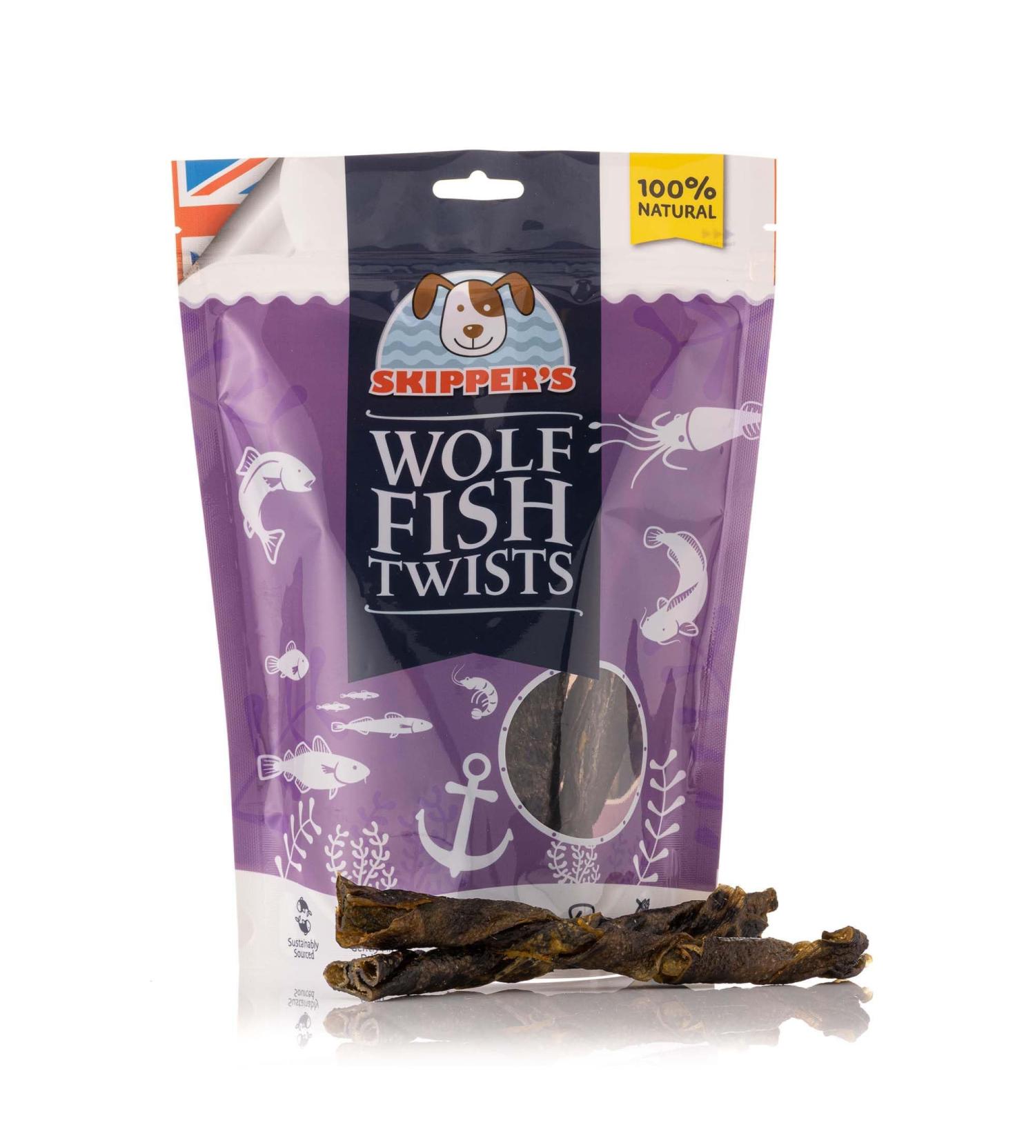 SKIPPER'S Wolf Fish Skin Twists - Grain Free Dog Treat Great for Dogs Teeth Handmade & Gently Air Dried Healthy Natural Dog Dental Sticks | Long Lasting Hypoallergenic Chew Treats Regular (250g) Regular 250 g (Pack of 1) - Buy Online on SooperMarket.com