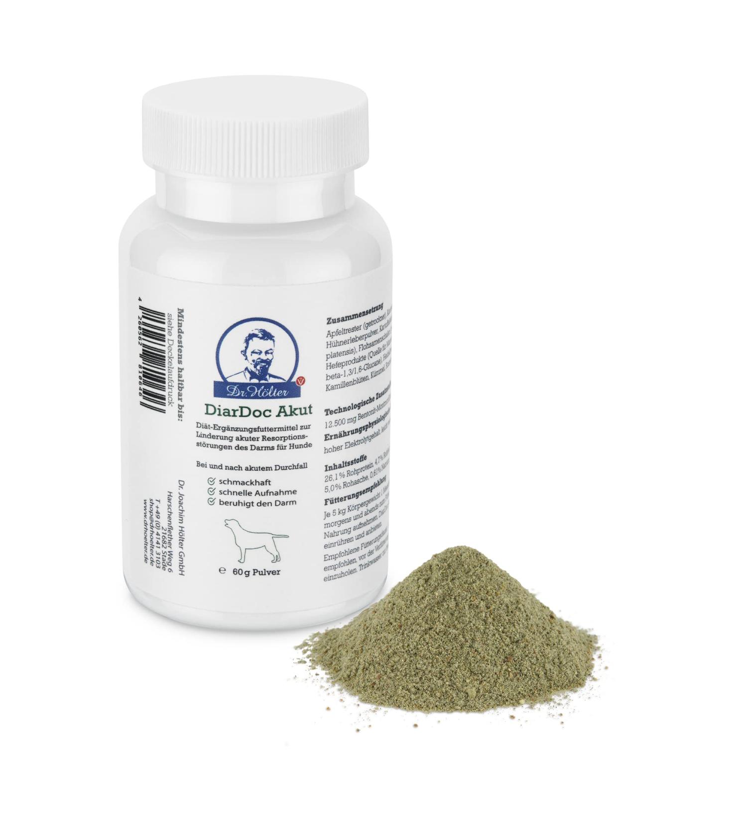 Dr. H lter DiarDoc Akut for Dogs | 60g Powder for Acute Diarrhea & Digestive Disorders - International Shipping Available - Buy Online on SooperMarket.com