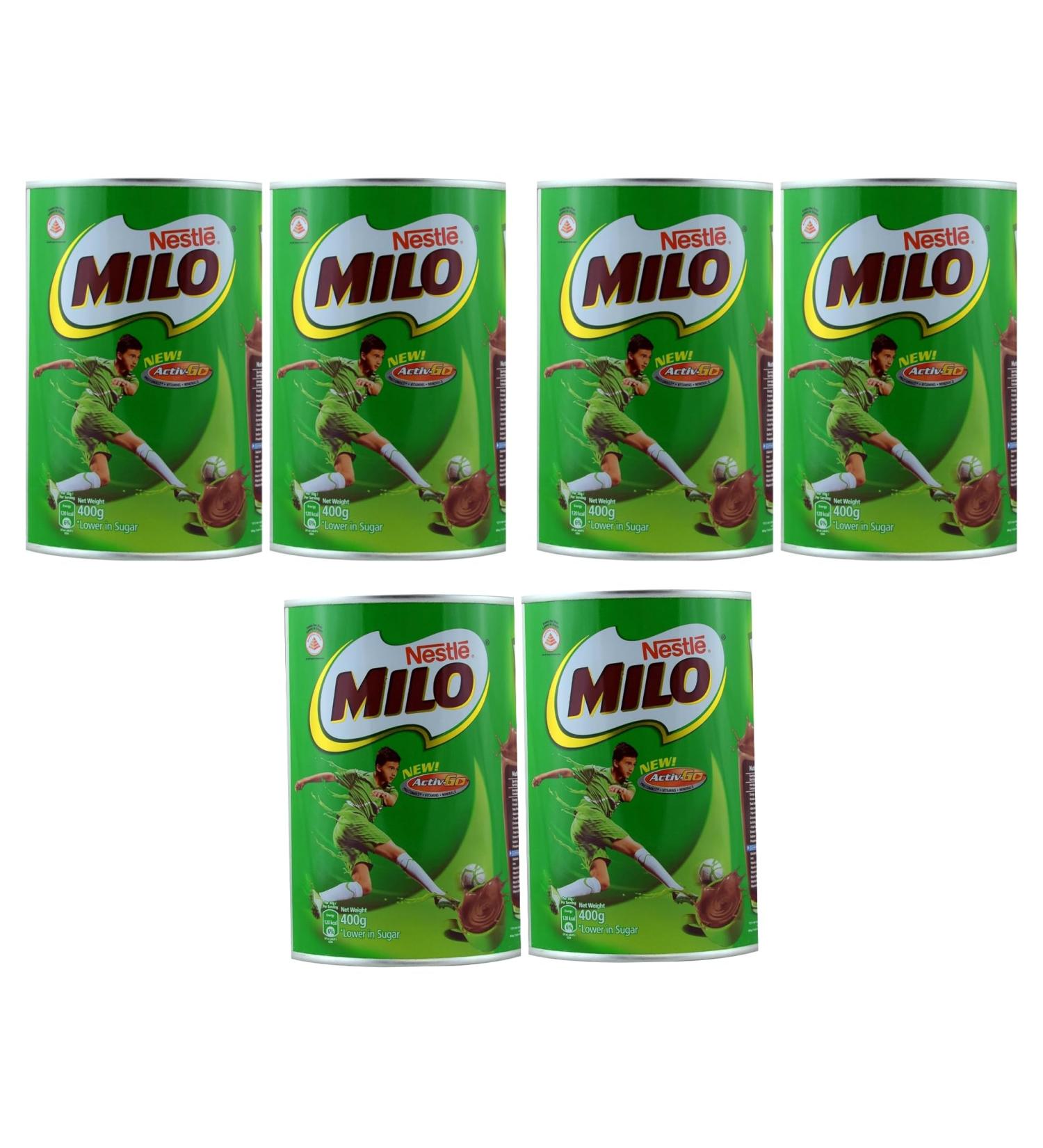 Milo Instant Malt Chocolate Drinking Powder Tin - 400g (Pack of 6) | Nourishing and Delicious Chocolate Malt Drink - Buy Online on SooperMarket.com