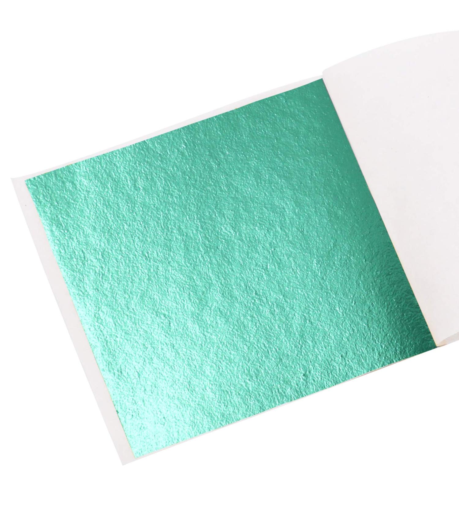 KINNO Cyan Foil Leaf Sheets - 100 Sheets 3.15, Cyan Gilding Gold Foil for Paintings, Arts Crafts, Nail Deco, Furniture & Fashion - 8cm - Buy Online on SooperMarket.com