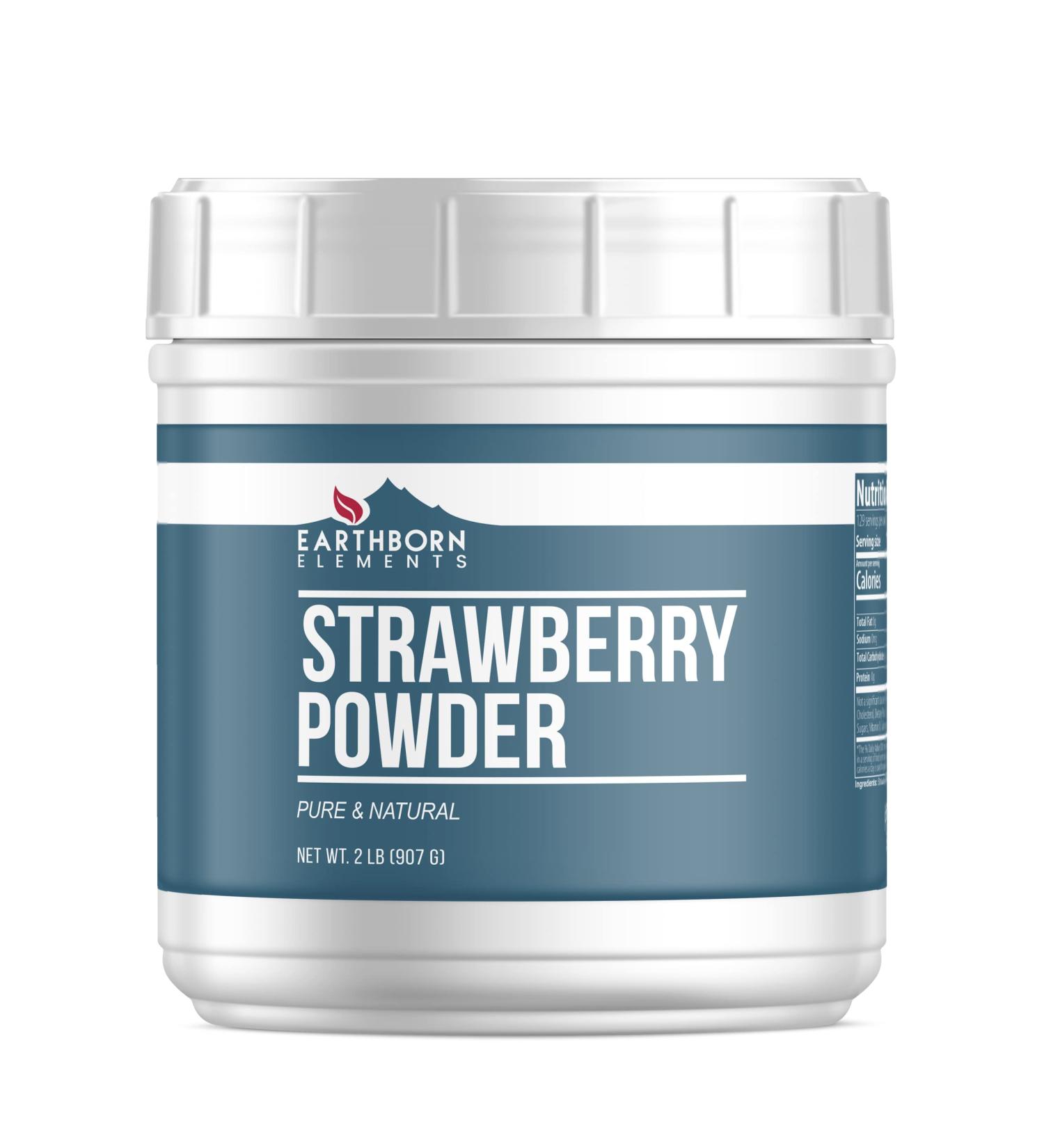 Earthborn Elements Strawberry Powder 2 lb - Pure & Natural Smoothie and Shake Mix - Buy Online on SooperMarket.com