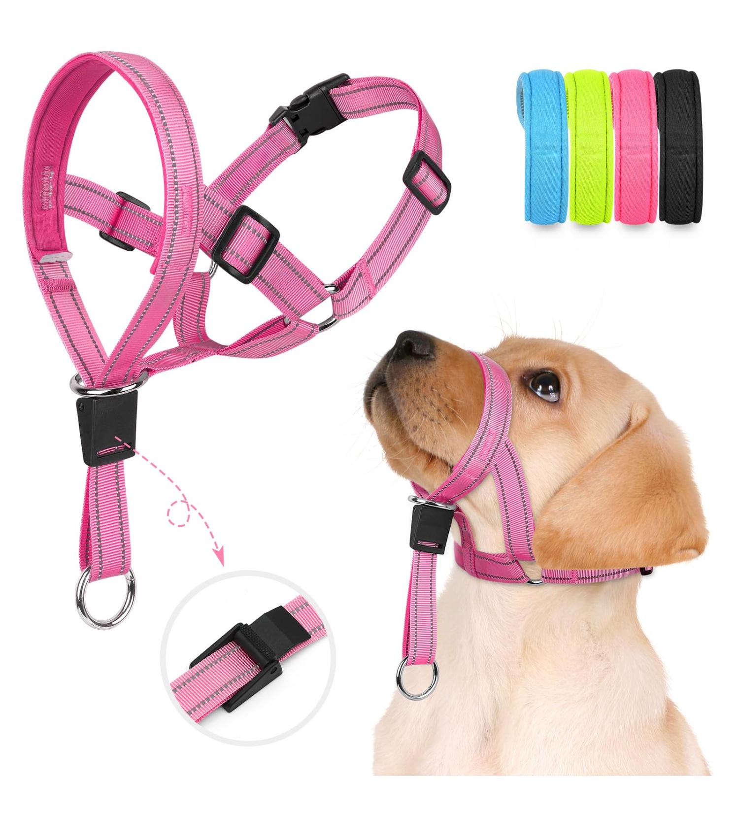 Adjustable No-Pull Muzzle Halter for Dogs - Padded Design for Comfort (Small Pink) | Weesiber - Buy Online on SooperMarket.com