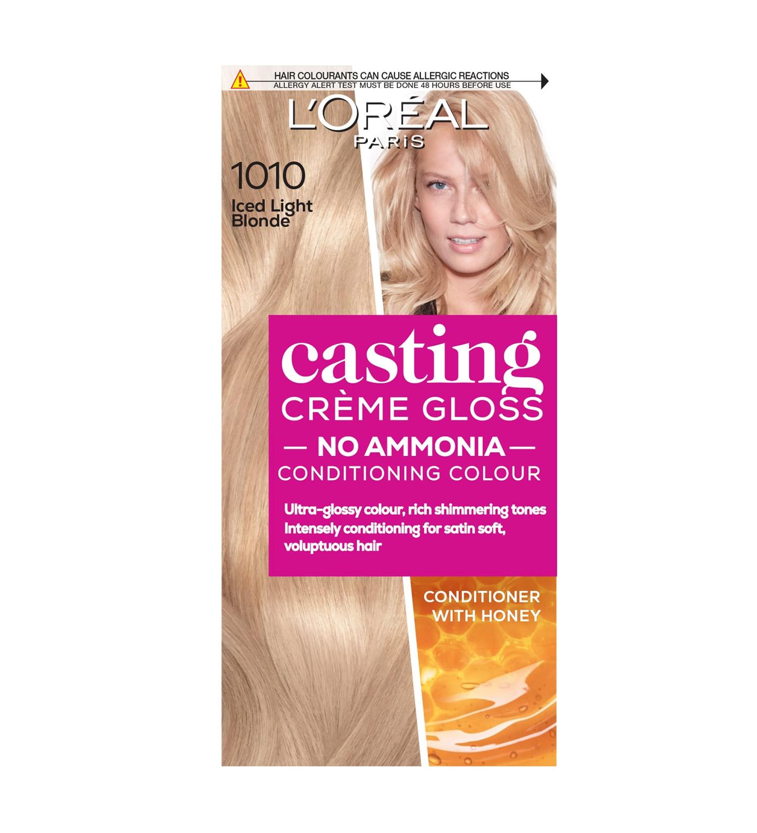 L'Oreal Paris Casting Creme Gloss 1010 Light Iced Blonde Hair Dye - Semi-Permanent Color for Radiant Grey Coverage - Buy Online on SooperMarket.com