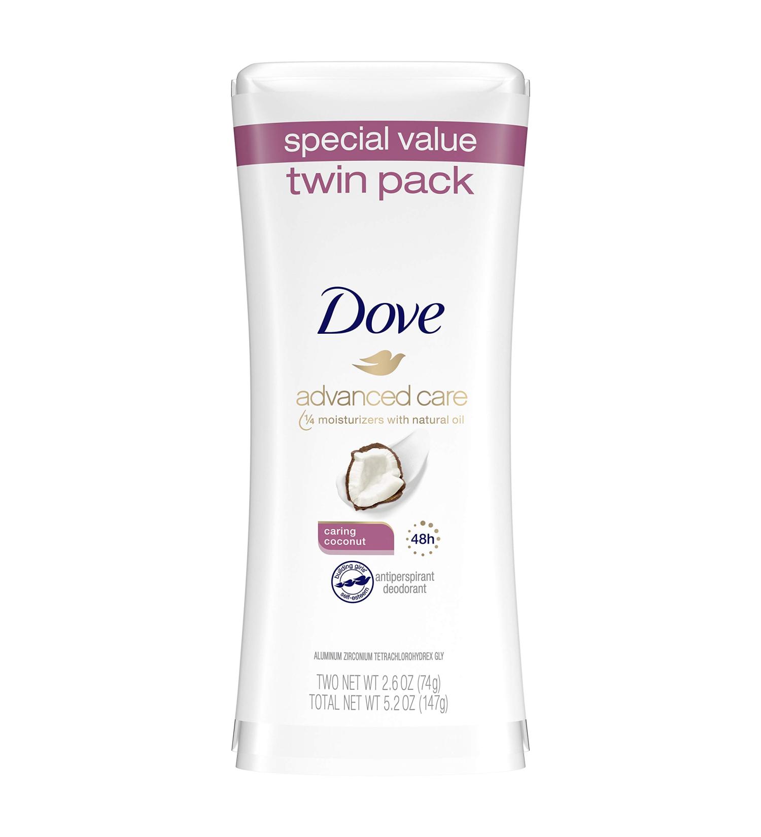 Dove Advanced Care Antiperspirant Deodorant Stick for Women Caring Coconut for 48 Hour Protection And Soft And Comfortable Underarms 2.6 Ounce (Pack of 2) Coconut 1 Count (Pack of 2) - Buy Online on SooperMarket.com