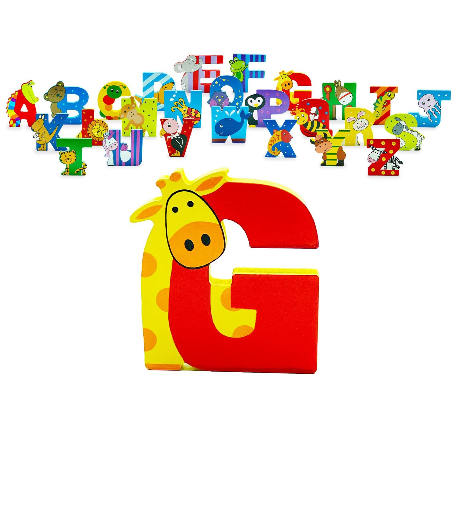 Orange Tree Toys Wooden Letter G for Giraffe - Personalized Baby Name Decor - Safari Nursery Accessories - Buy Online on SooperMarket.com