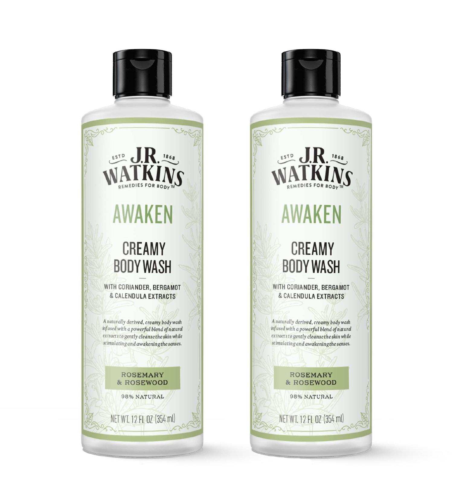 J.R. Watkins Awaken Body Wash 12 oz - Rosemary & Rosewood (Pack of 2) - Buy Online on SooperMarket.com