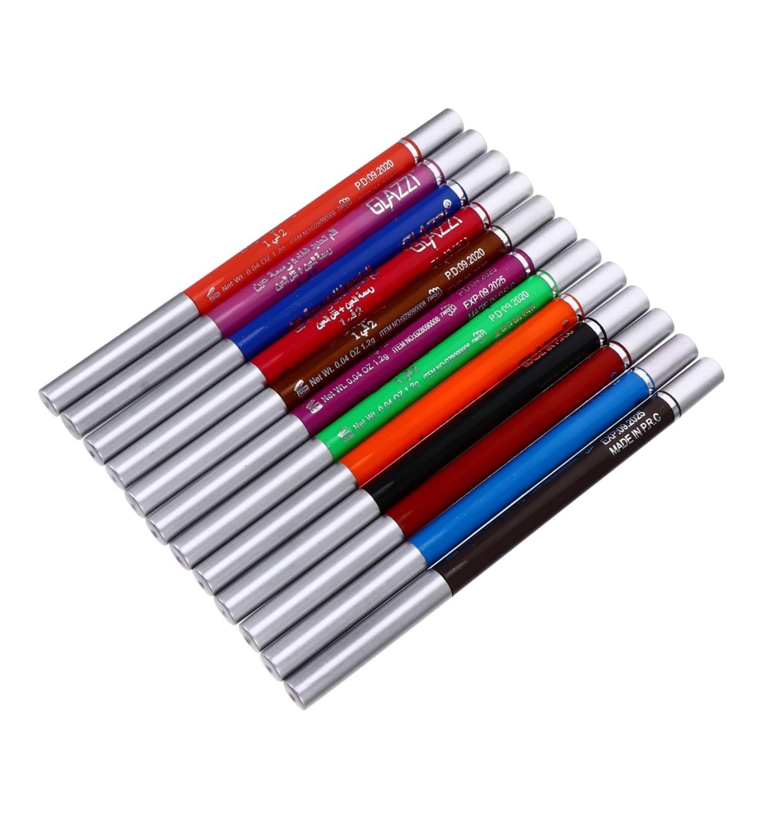 FOYTOKI 12 Pcs 1 Set Shadow Set Professional Eyeliner Pens Eye Liner Sharpeners Colorful Plastic - Buy Online on SooperMarket.com