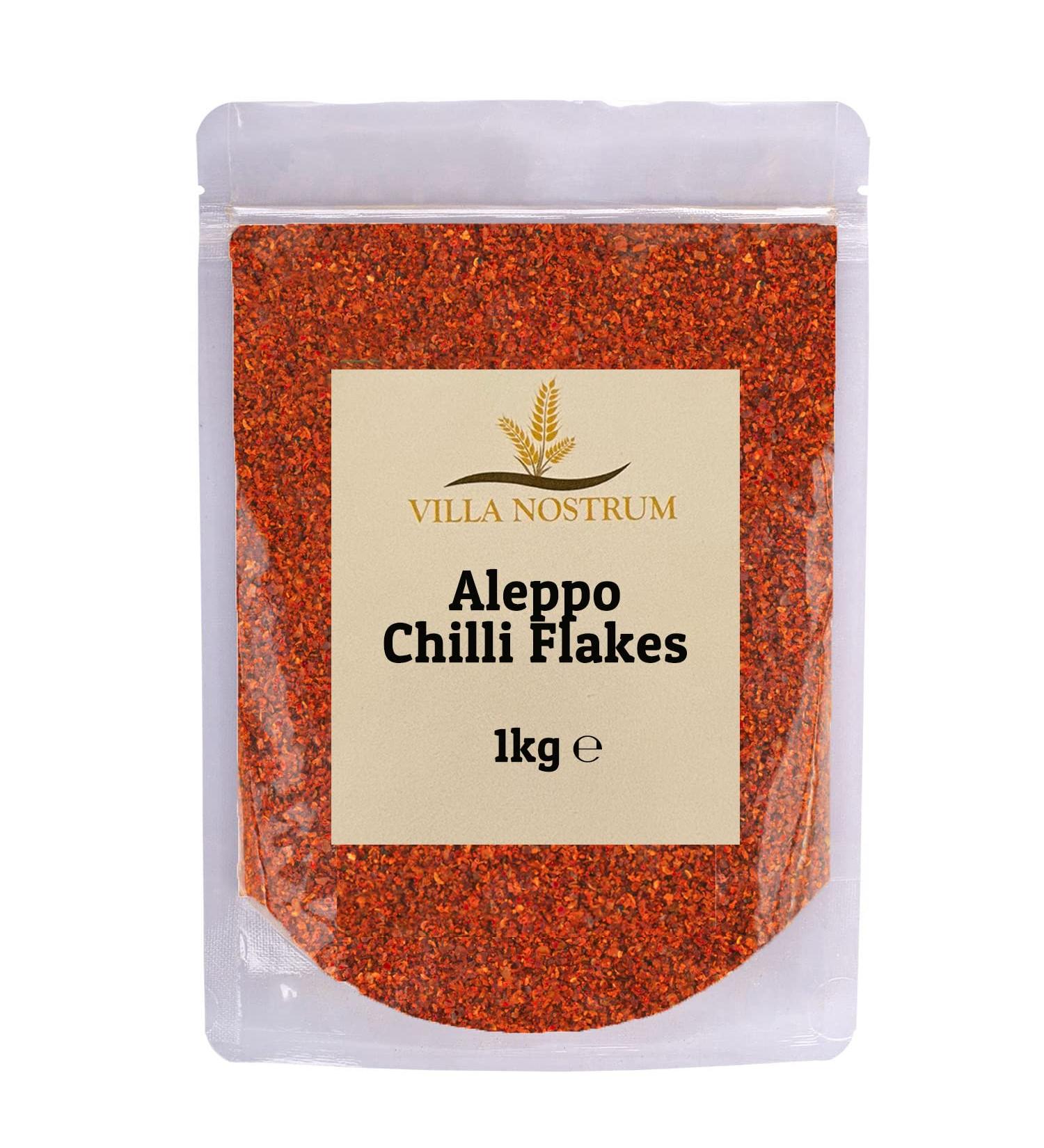 Aleppo Chilli Flakes (Pul Biber) 1kg - Crushed Red Pepper Flakes Cooking Spice Premium Quality by Villa Nostrum