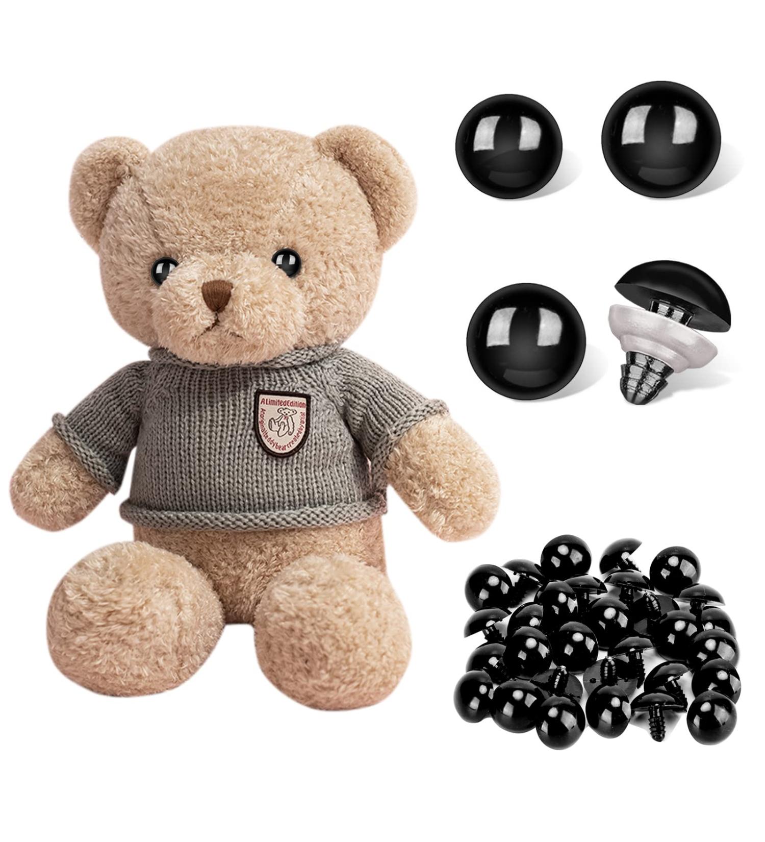 120 Pcs Black Plastic Safety Eyes for Big Stuffed Animals & Dolls | 20-24mm | Craft Supplies - Buy Online on SooperMarket.com