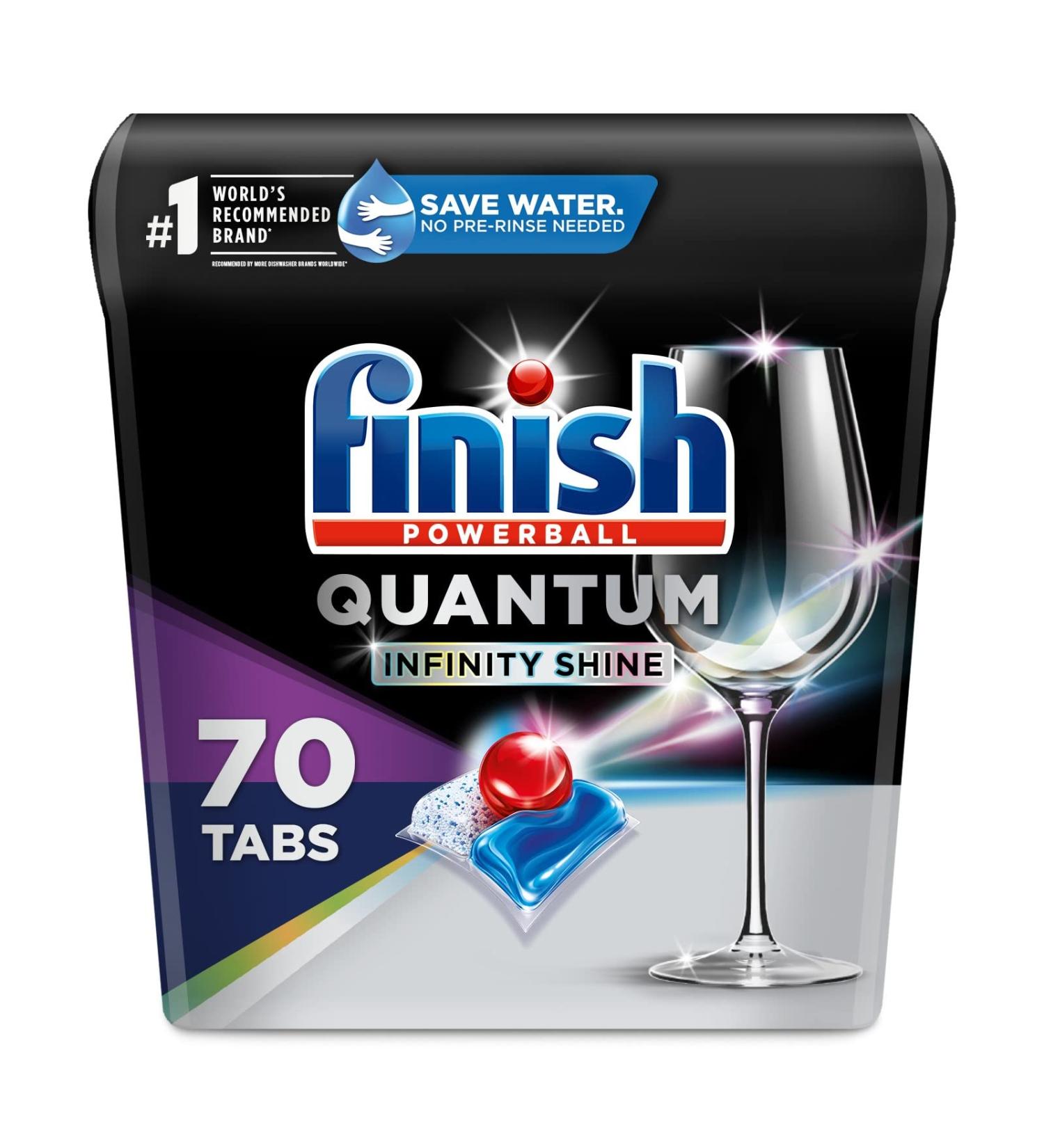 Finish Quantum Infinity Shine Dishwasher Detergent Tablets - 70 Count - Ultimate Clean & Shine - Powerball - Pack of 3 - International Shipping Available - Buy Online on SooperMarket.com