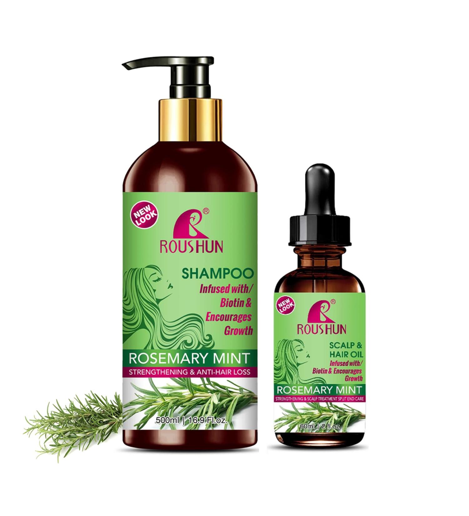 Rosemary Mint Hair Shampoo & Serum Set | All Hair Types | Nourishing Rosemary Oil for Men & Women - Buy Online on SooperMarket.com
