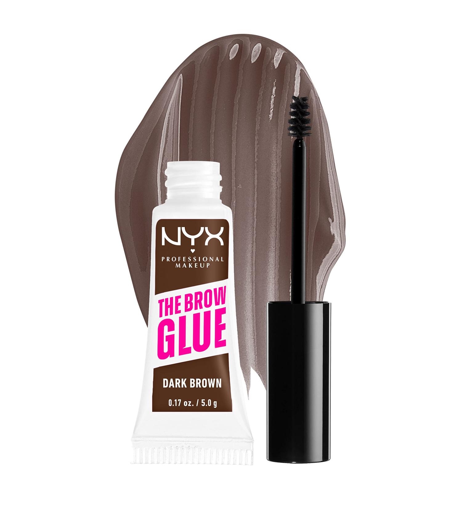 NYX Professional Makeup Eyebrow Gel - Dark Brown Brow Glue for Lifting Effect & Laminated Look | Instant Styler - Buy Online on SooperMarket.com