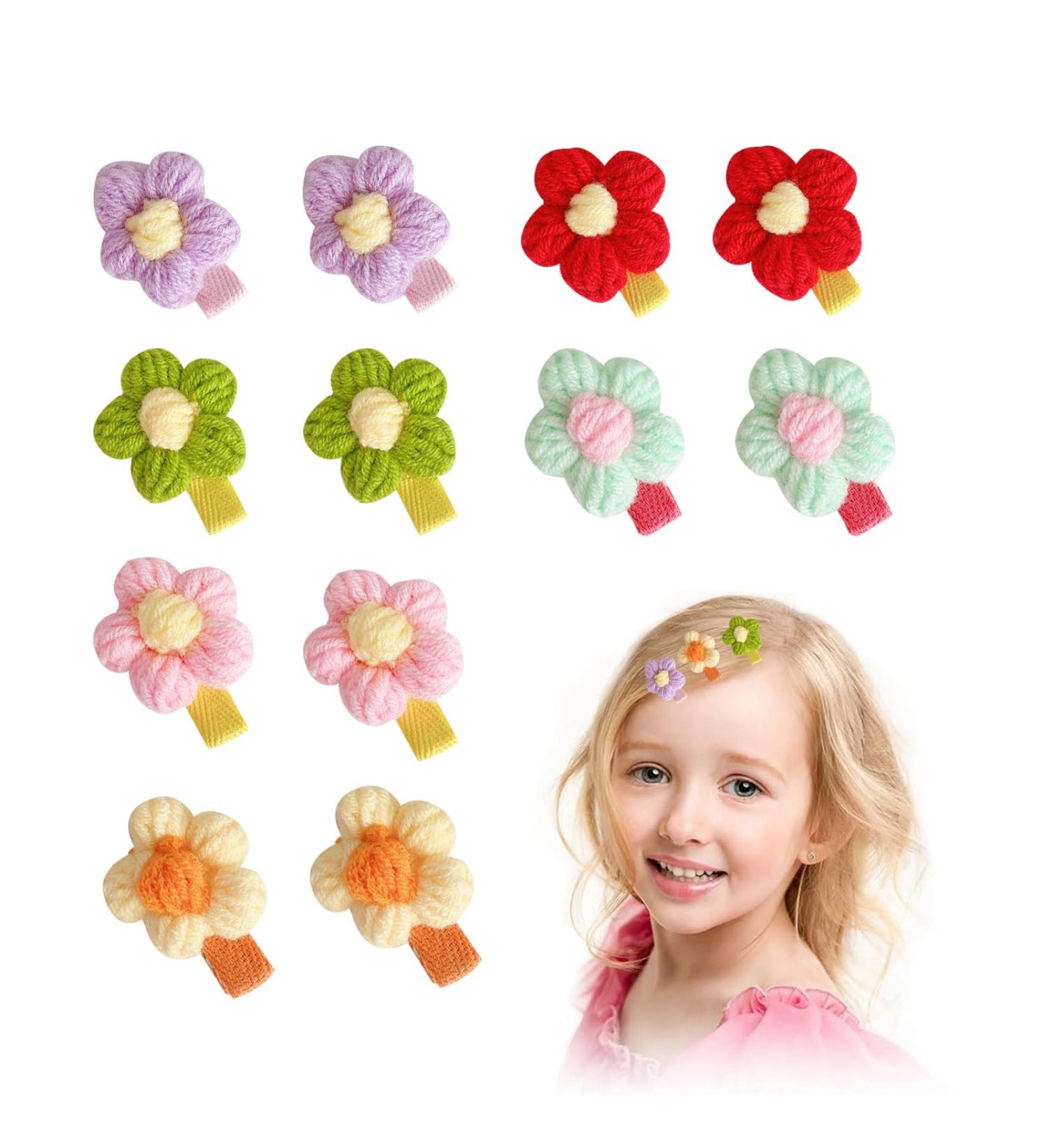 Shop Dhweku 12pc Baby Hair Clips - Cute Plush Flower Hairpins & Accessories for Baby Girls - Buy Online on SooperMarket.com