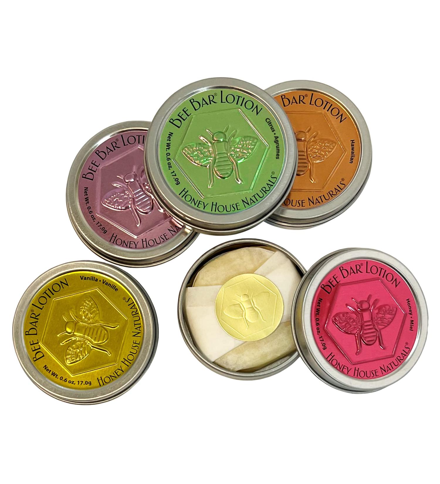 Buy Honey House Naturals Bee Bar Gift Set | All-Natural Moisturizing Lotion Bars with Essential Oils 5-Piece International Shipping - Buy Online on SooperMarket.com