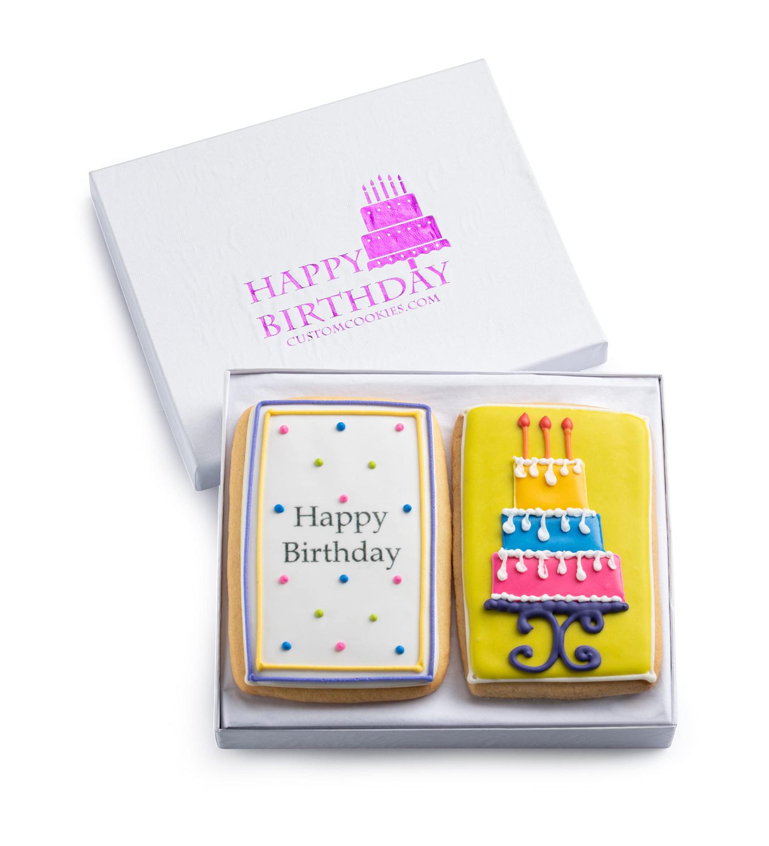 Happy Birthday Cookie Gift Basket - Gourmet Hand-Decorated Vanilla Sugar Cookies | Kosher B-Day Treat for Men, Women, Boys & Girls | Prime Delivery - Buy Online on SooperMarket.com