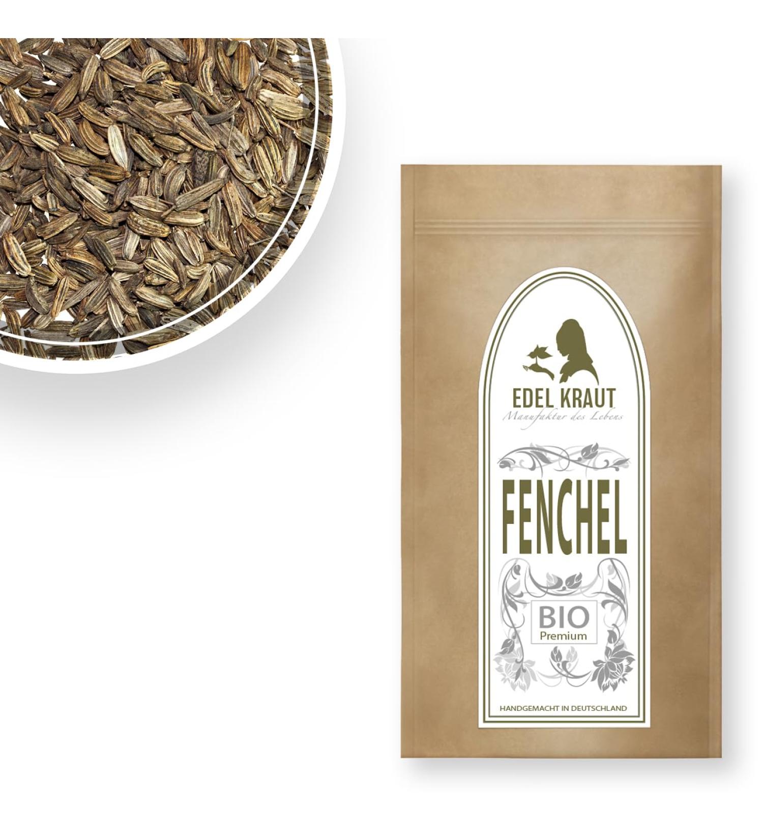 EDEL KRAUT Organic Fennel Whole - Premium Fennel Tea 100g | Natural Fennel Bitter for Digestive Health - Buy Online on SooperMarket.com