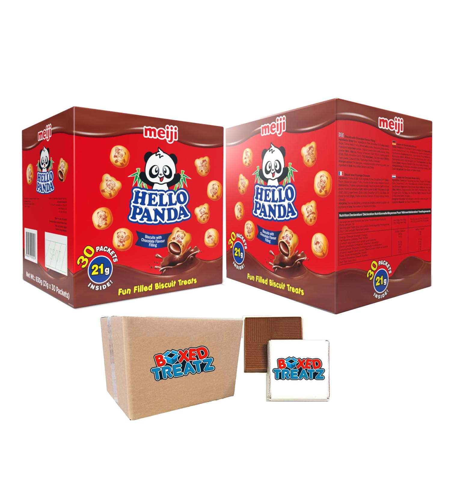 Hello Panda Chocolate Filled Biscuits - 1.26 KG (2 x 30 x 21g) Bite-Size Treats with Fun Panda Characters and Creamy Chocolate Filling - Boxed Treatz - Buy Online on SooperMarket.com