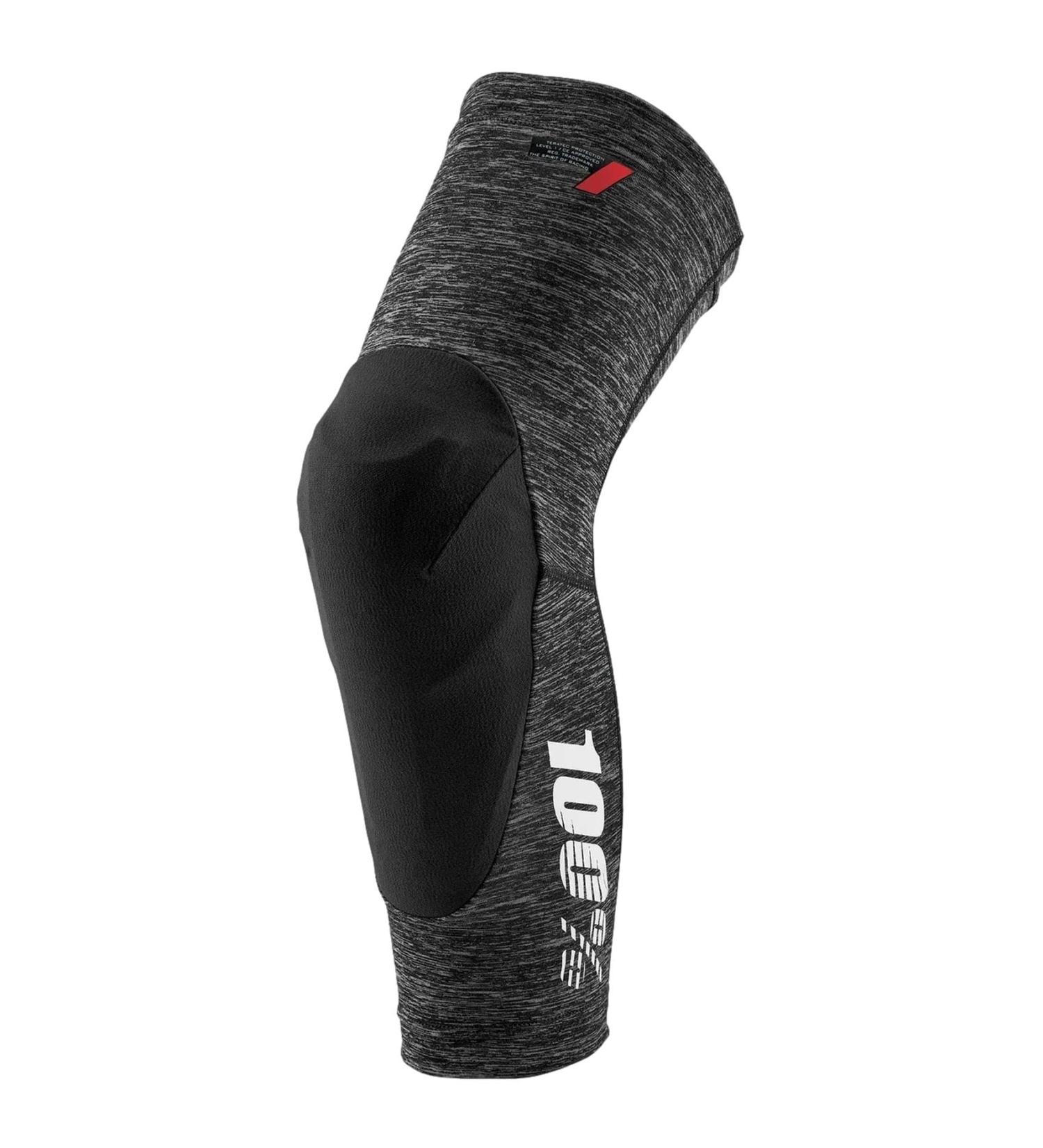 100% Teratec Knee Guards Grey Heather/Black MD