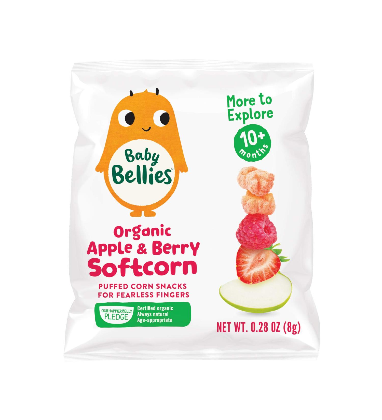 Baby Bellies Organic Apple & Berry Softcorn - 0.28 oz Bag (Pack of 7) - Buy Online on SooperMarket.com