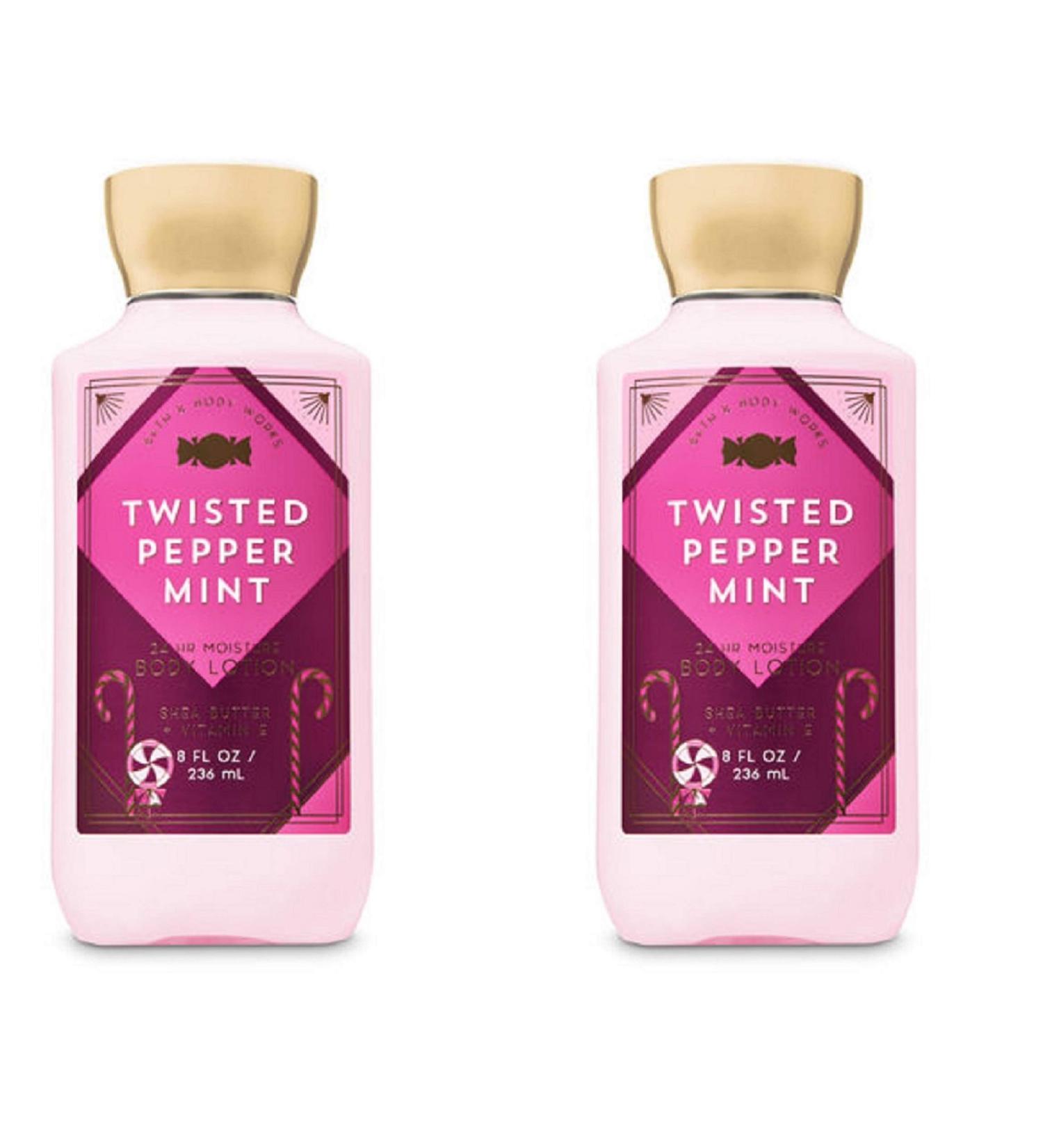 Bath & Body Works Twisted Peppermint Body Lotion Set of 2(Package may vary)