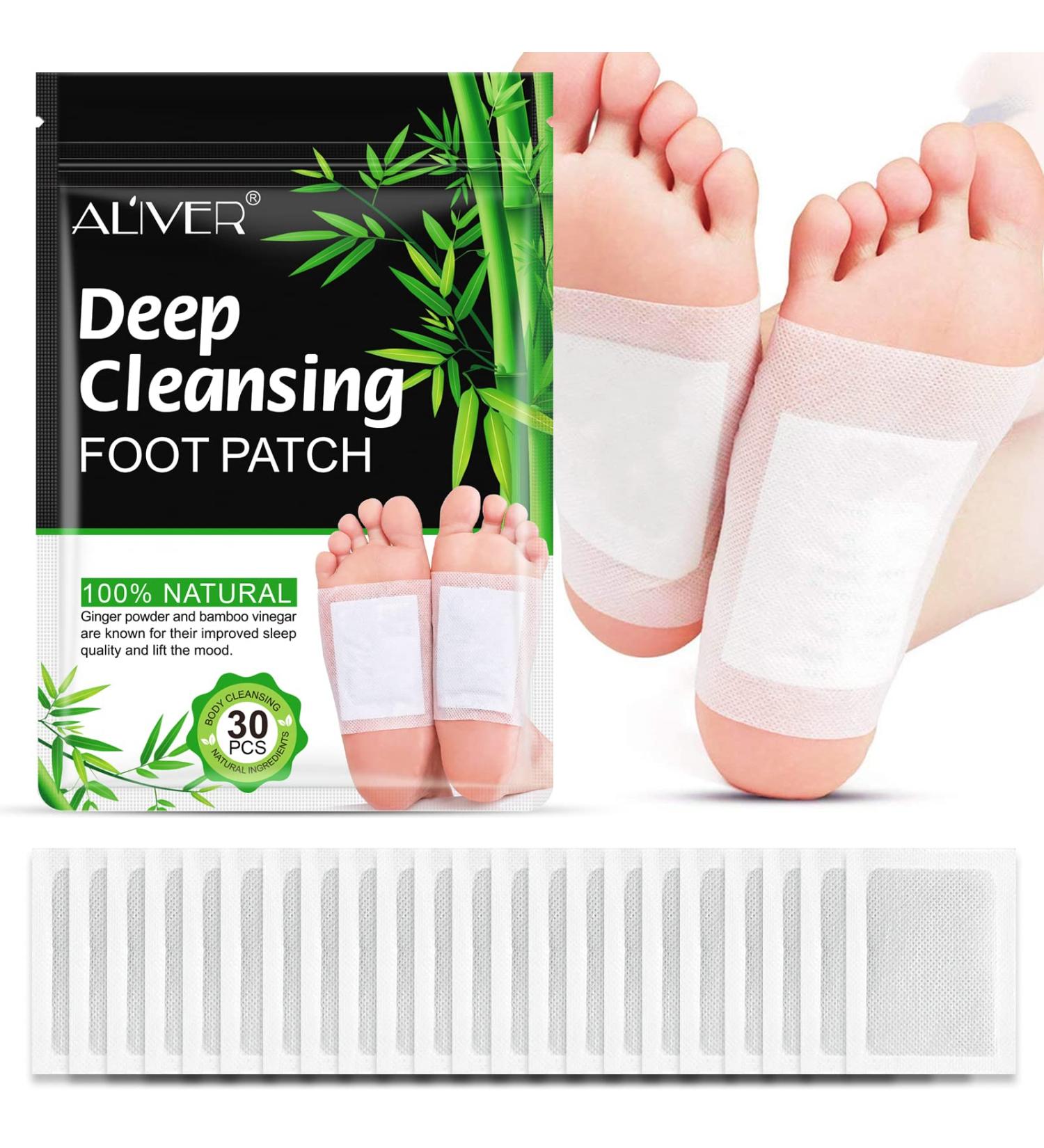 30PCS Bamboo Ginger Foot Patches for Pain & Stress Relief | Deep Cleansing Foot Pads for Relaxation, Fatigue, and Better Sleep - Foot & Body Care Set - Buy Online on SooperMarket.com