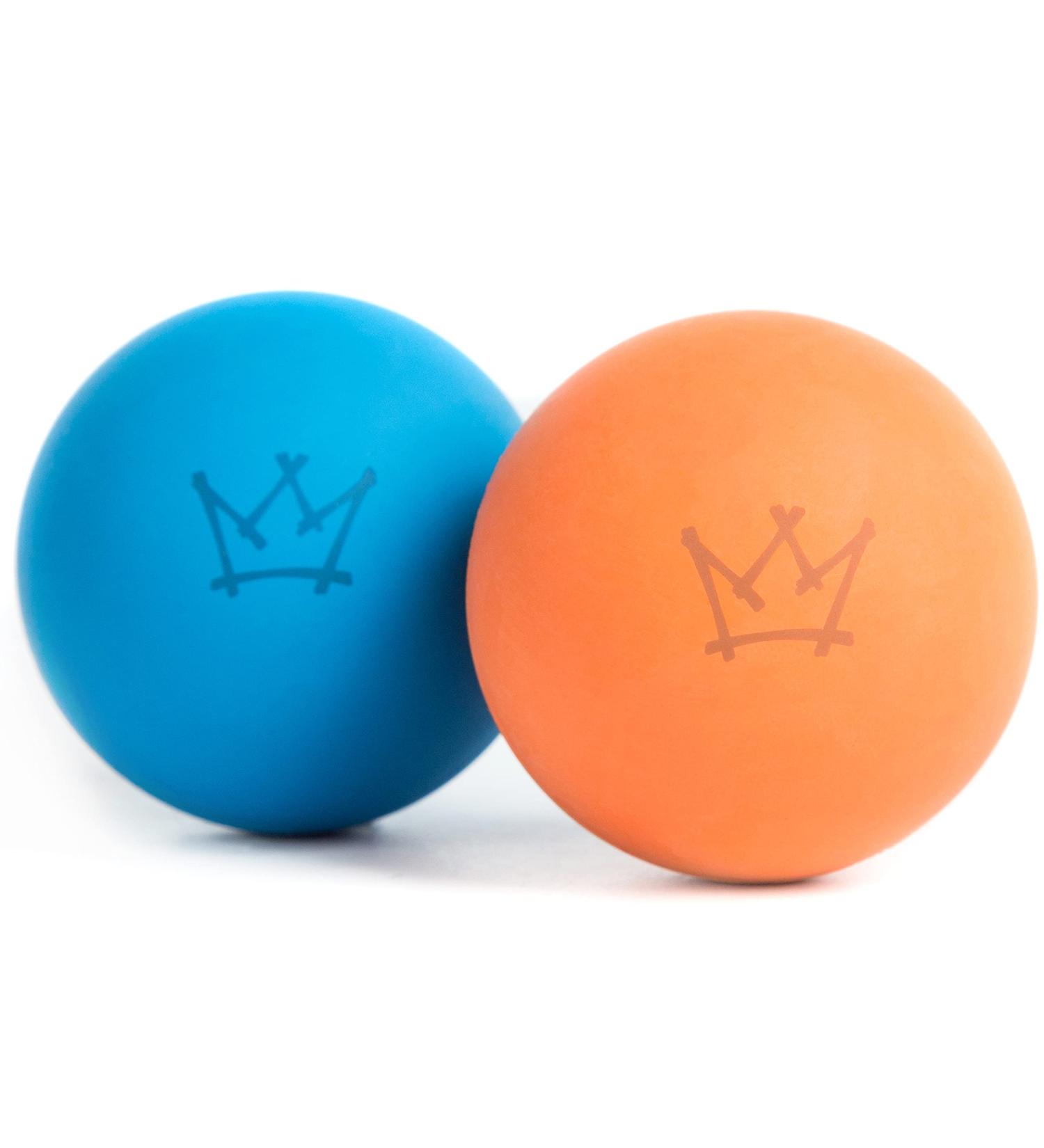 Rudelk nig Dog Ball - Indestructible Natural Rubber - 2-Pack Orange & Blue - 6.5cm - Perfect for Dogs - International Shipping - Buy Online on SooperMarket.com