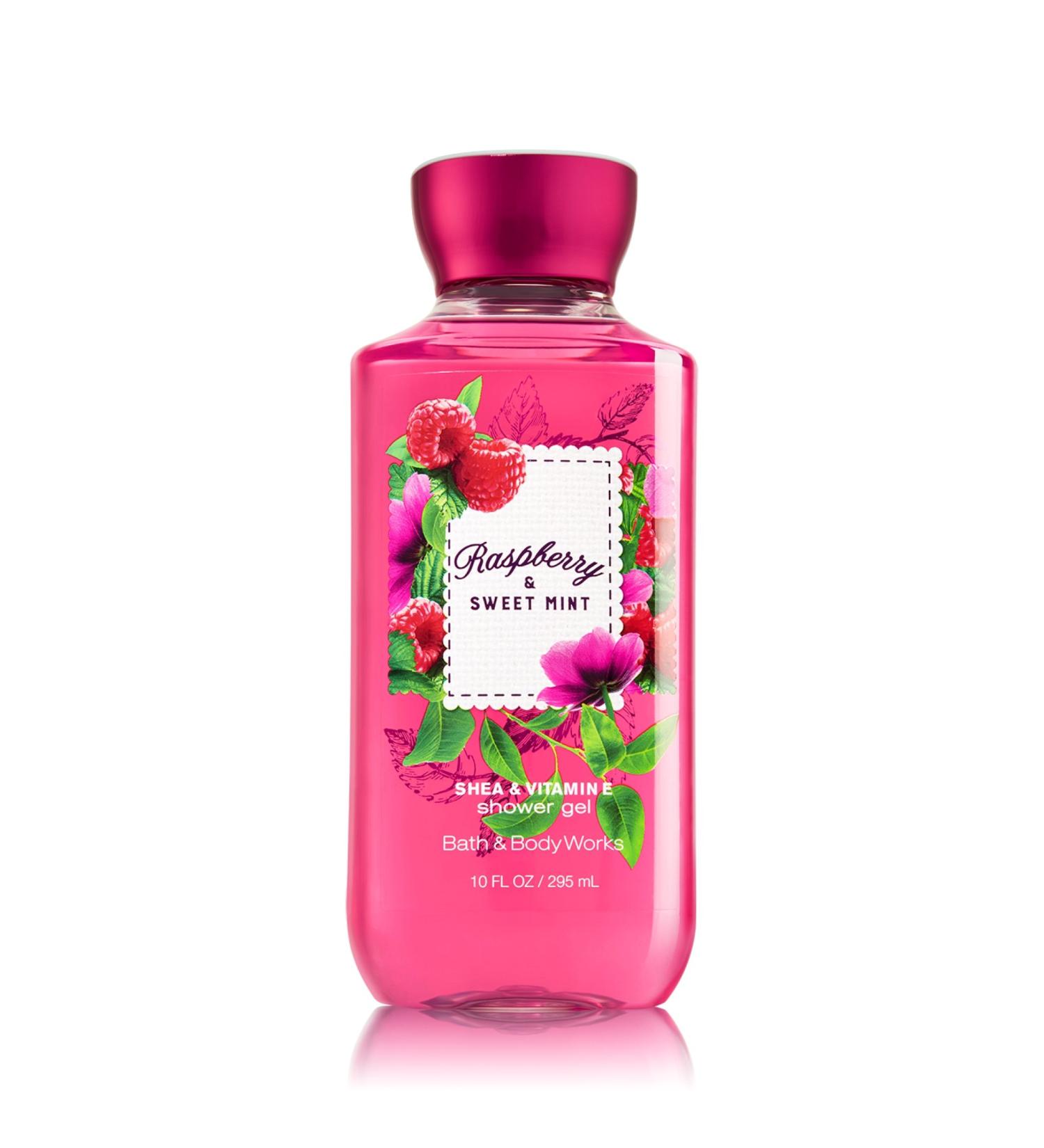 Bath and Body Works Raspberry Sweet Mint Shower Gel Wash 10 Ounce